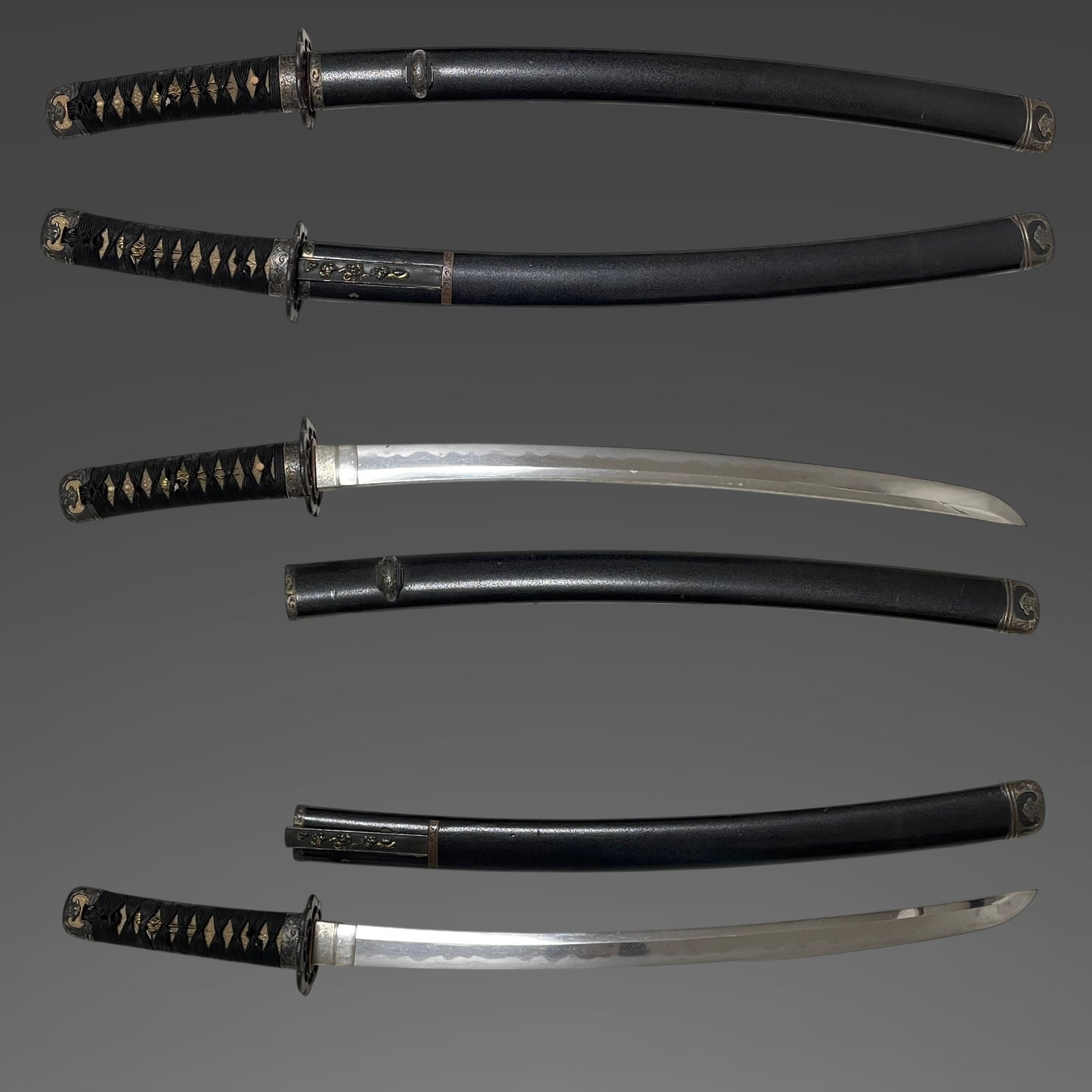 Dragon Fittings, Handachi Koshirae Waizashi, Echizenkoku Shimosaka 越前国下坂 signed