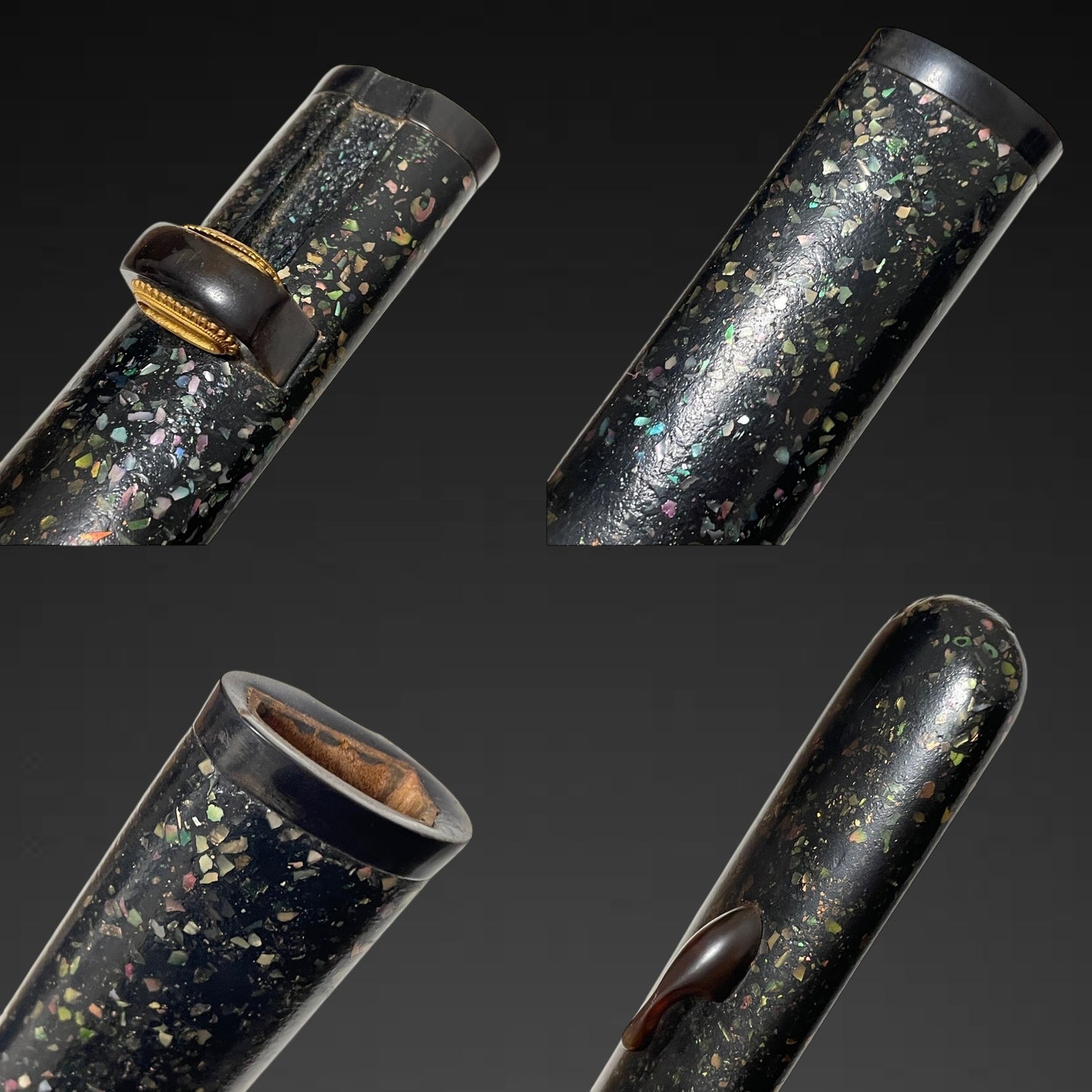 TENGU Menuki 天狗目貫 Aikuchi TANTO, Wari-Kogai and Raden Scabbard, Edo period mumei