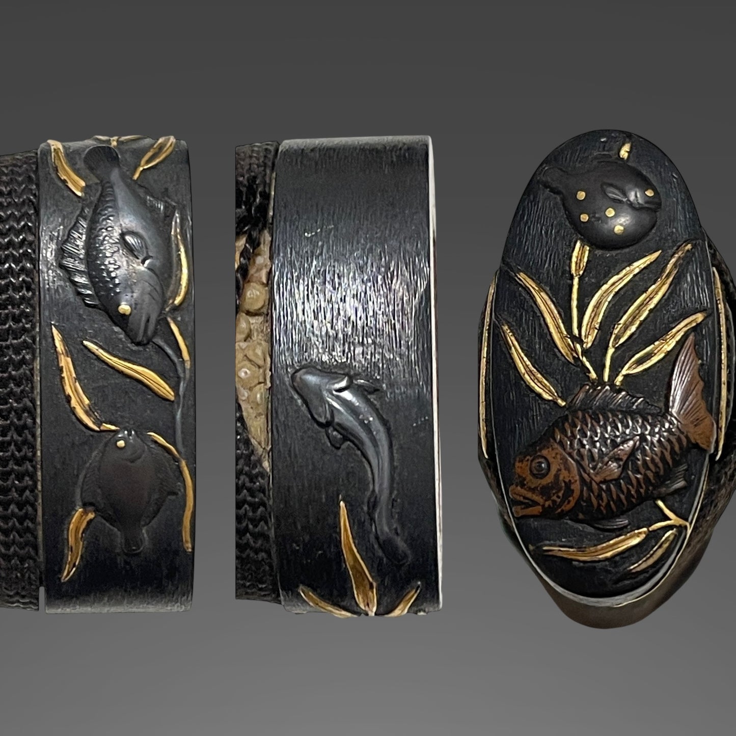 Fish and shellfish Fittings, Amazing Hamon Wakizashi, Edo period mumei