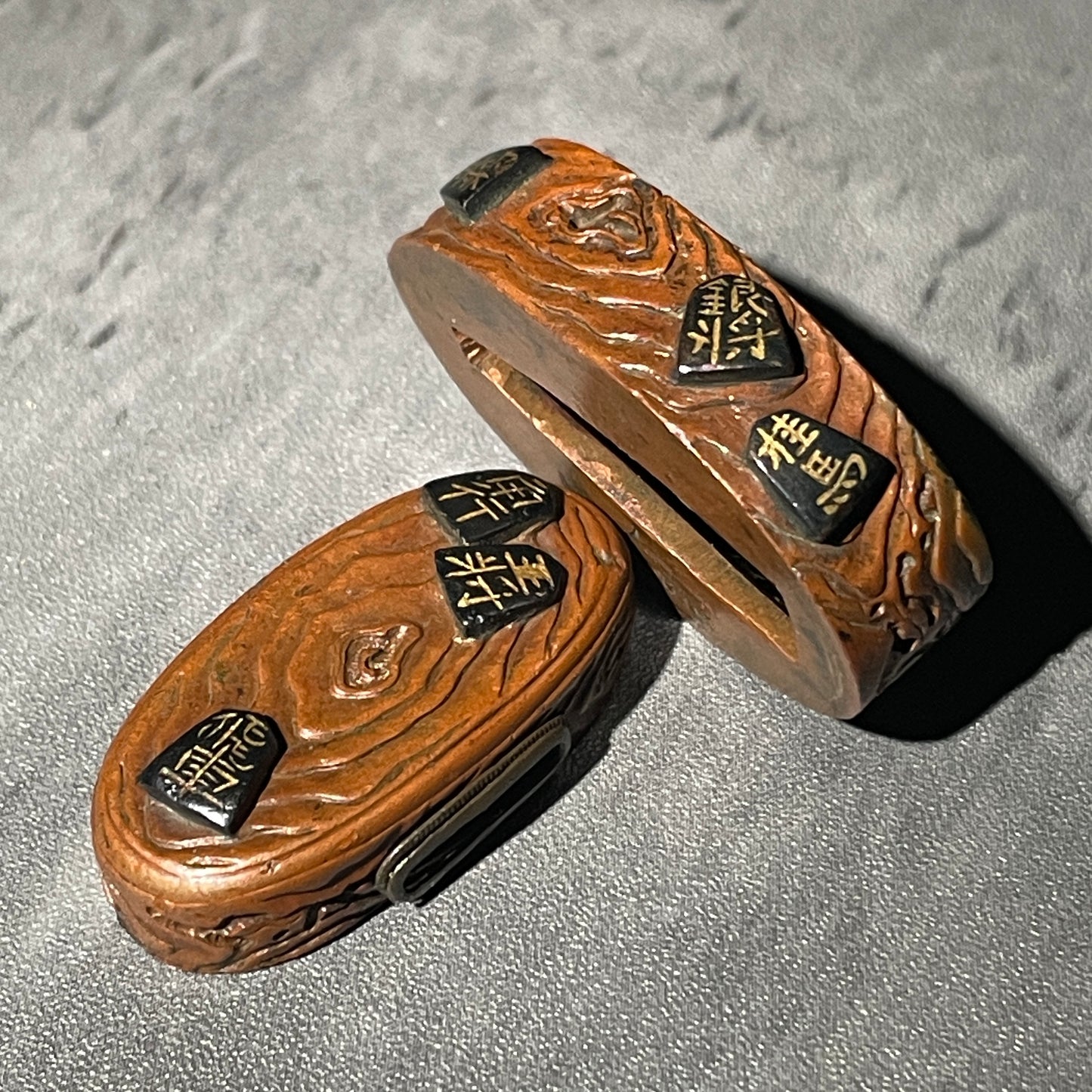 将棋駒素銅縁頭 (Shogigoma Suaka Fuchikashira), Hisanori 久則 signed, Edo period