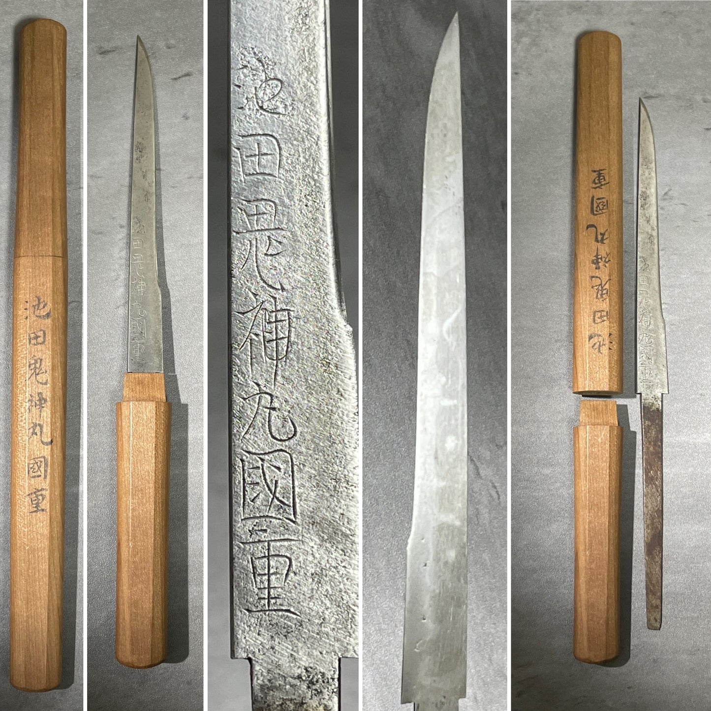Kozuka Kogatana in Shirasaya, Ikeda Kijinmaru Kunishige 池田鬼神丸国重 signed