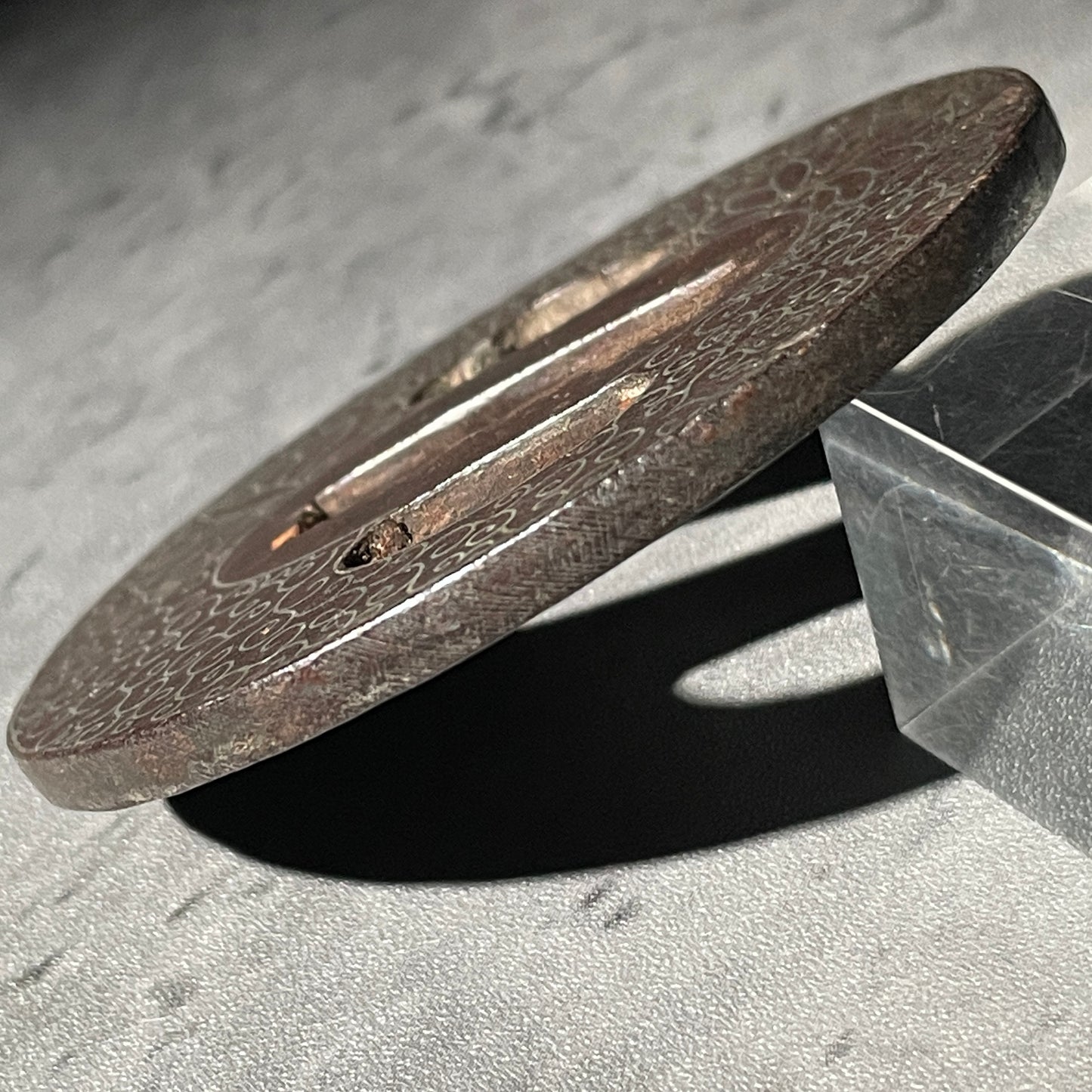 葵 Aoi Silver inlay TSUBA, Edo period, with BOX