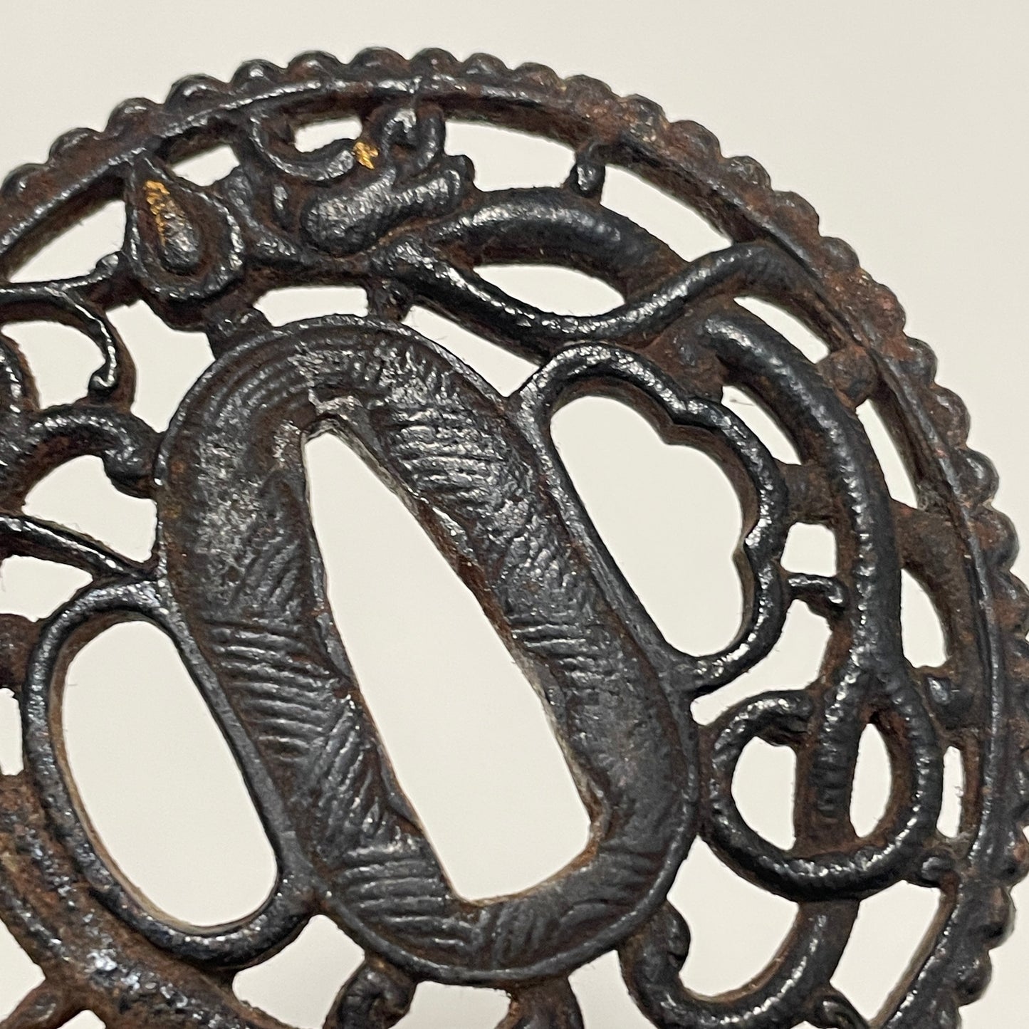 Raden Wakizashi Koshirae 螺鈿脇差拵, Dragon Kojiri, Shell Fuchikashira, Edo period