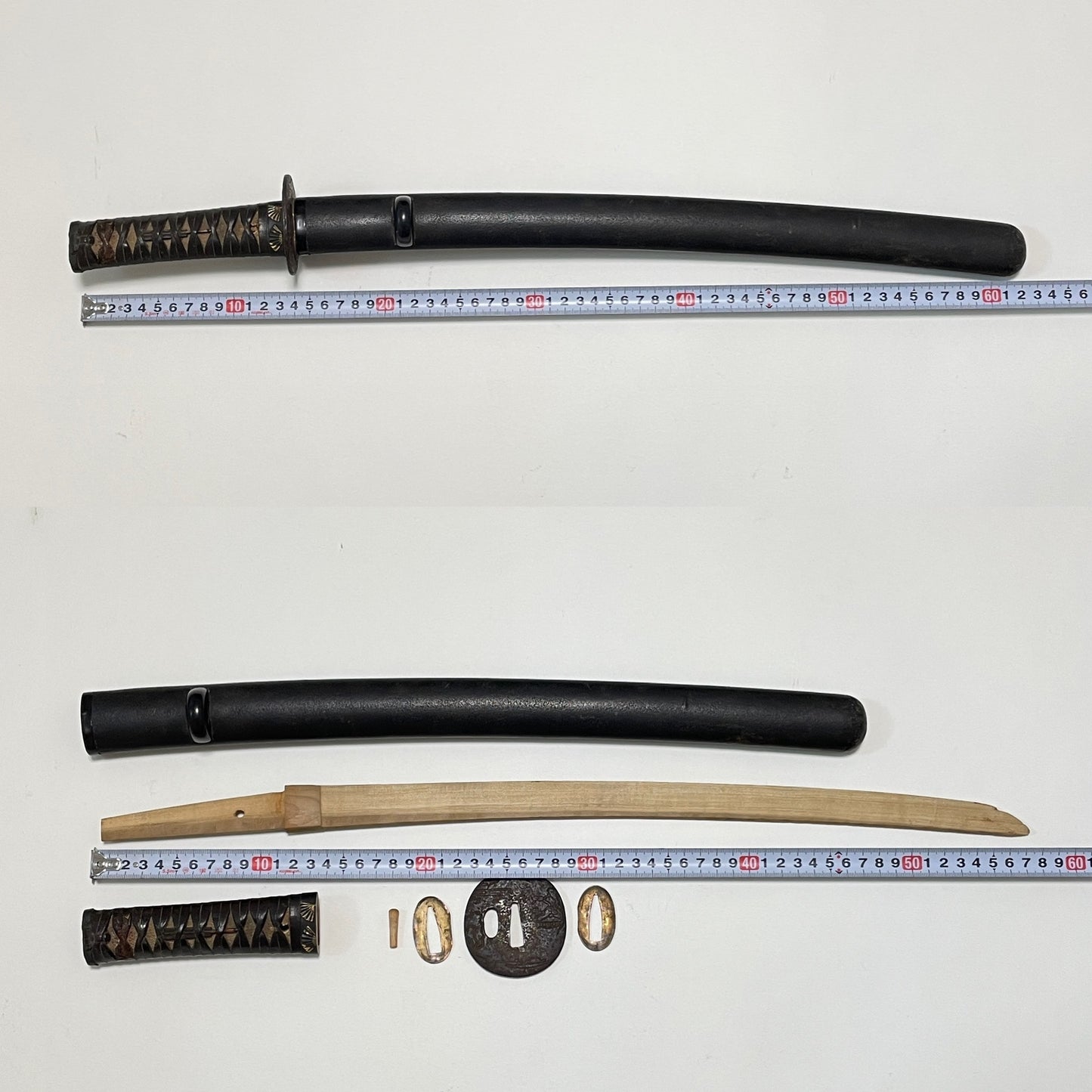 Sensu 扇子 Fittings, Antique Wakizashi Koshirae, 620mm (24.41 in.)