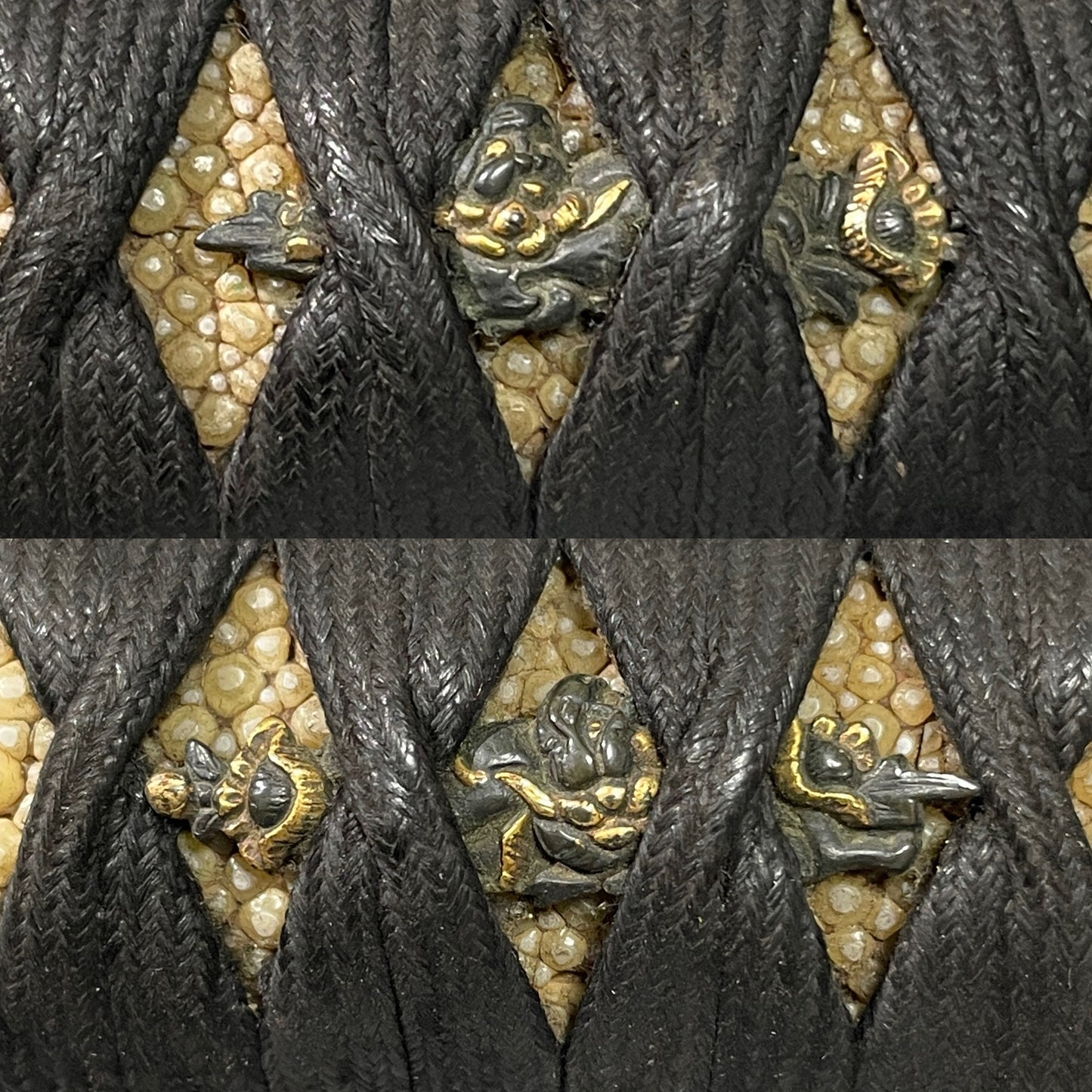 Nami-Usagi Fuchikashira 波兎縁頭, Tsukamae 柄前 For Wakizashi or Tanto