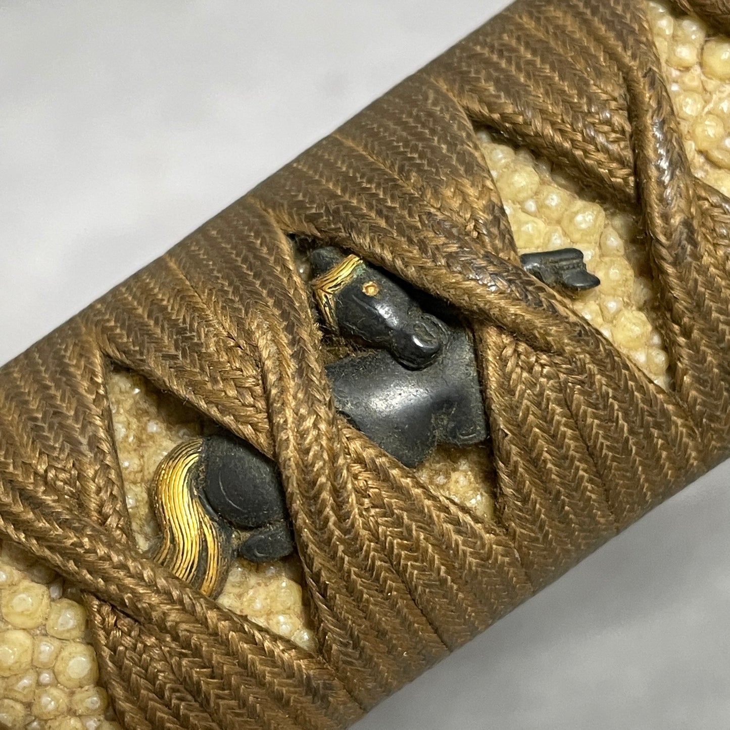 Tsukamae 柄前 For KATANA, Horse Menuki 馬目貫, Shimenawa 締縄 Kashira