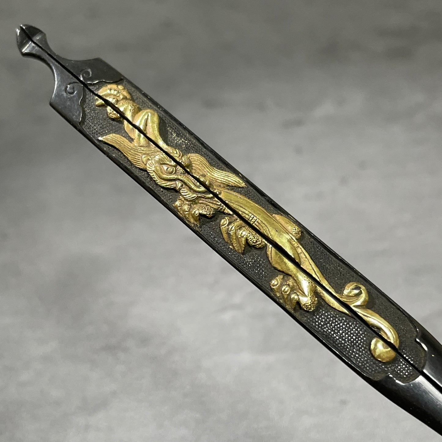 Dragon WARI-KOGAI, Shakudo Nanakoji, Edo period, with BOX