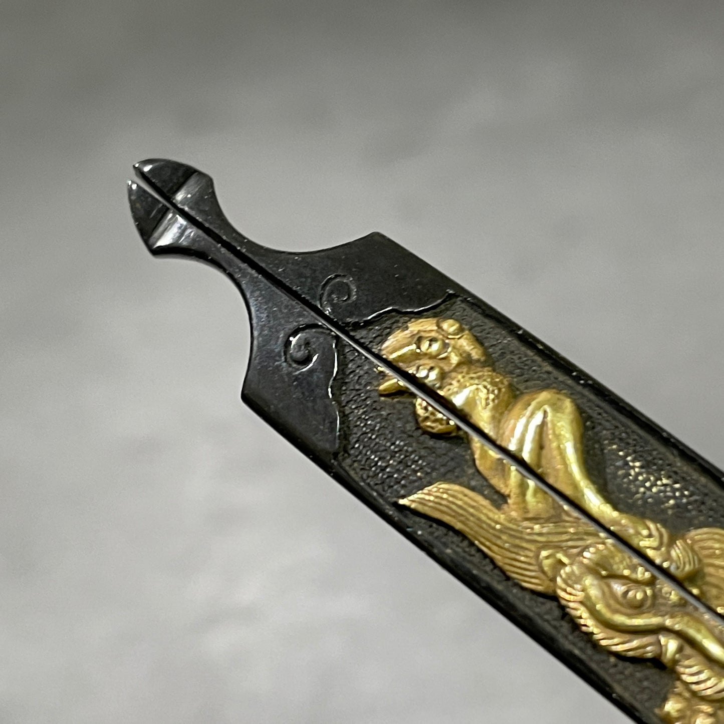 Dragon WARI-KOGAI, Shakudo Nanakoji, Edo period, with BOX