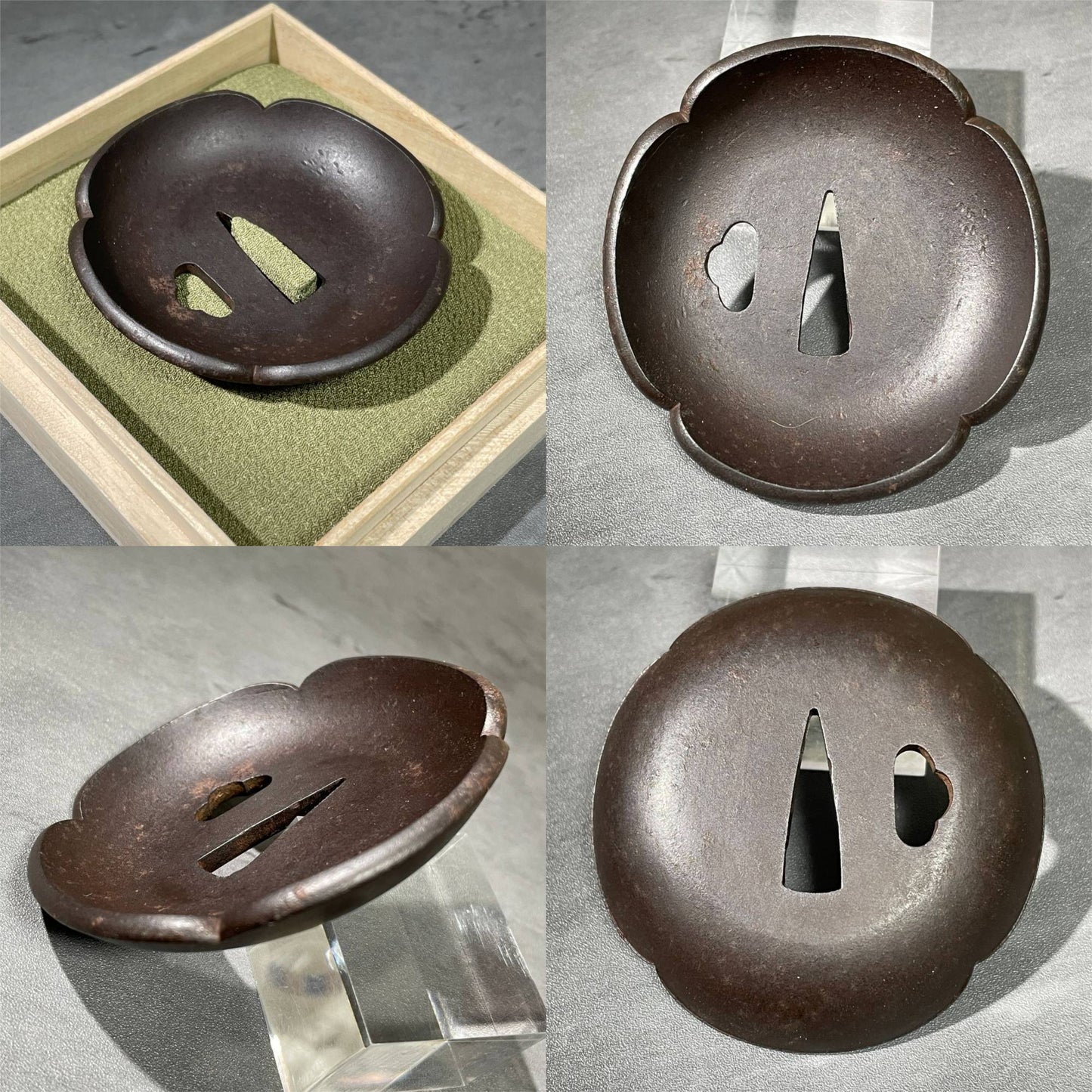 Rare WAN-TSUBA 椀鍔 Large and Heavy, Iron back, Edo period, with BOX