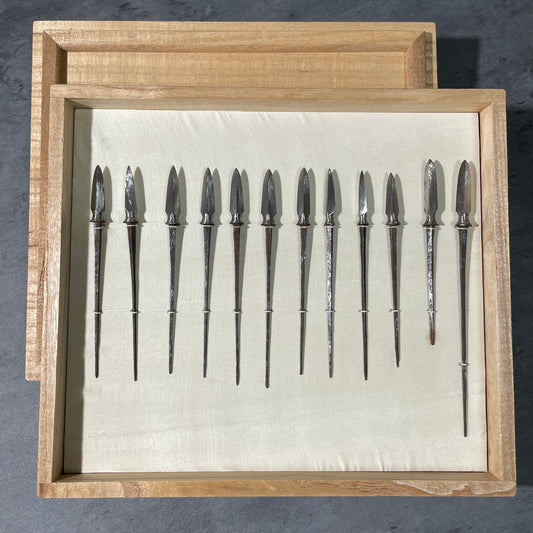 YAJIRI x 12 鏃 Samurai Arrowhead, Edo period, with BOX