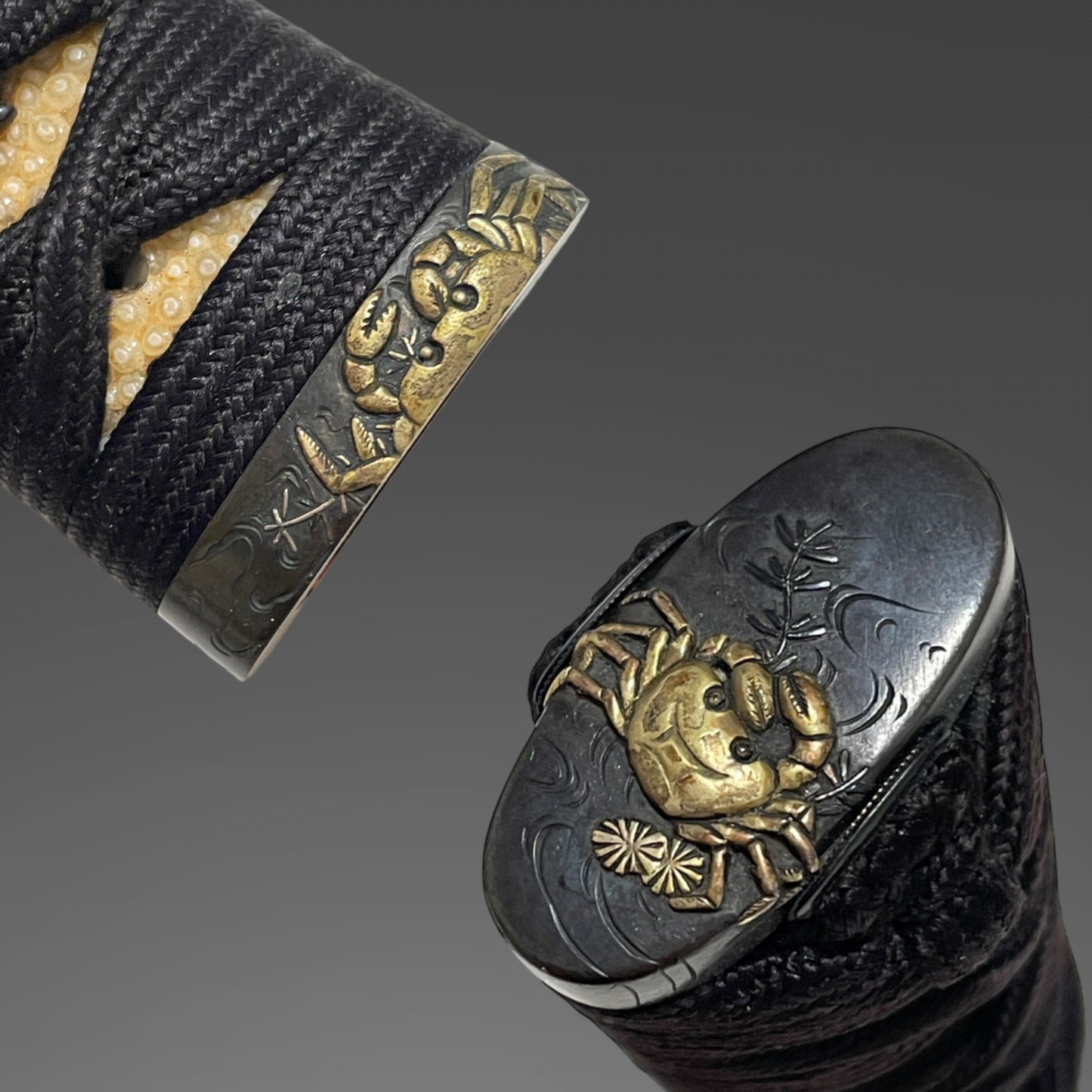 TANTO Koshirae 短刀拵, Crab Fuchikashira 蟹縁頭, Edo period