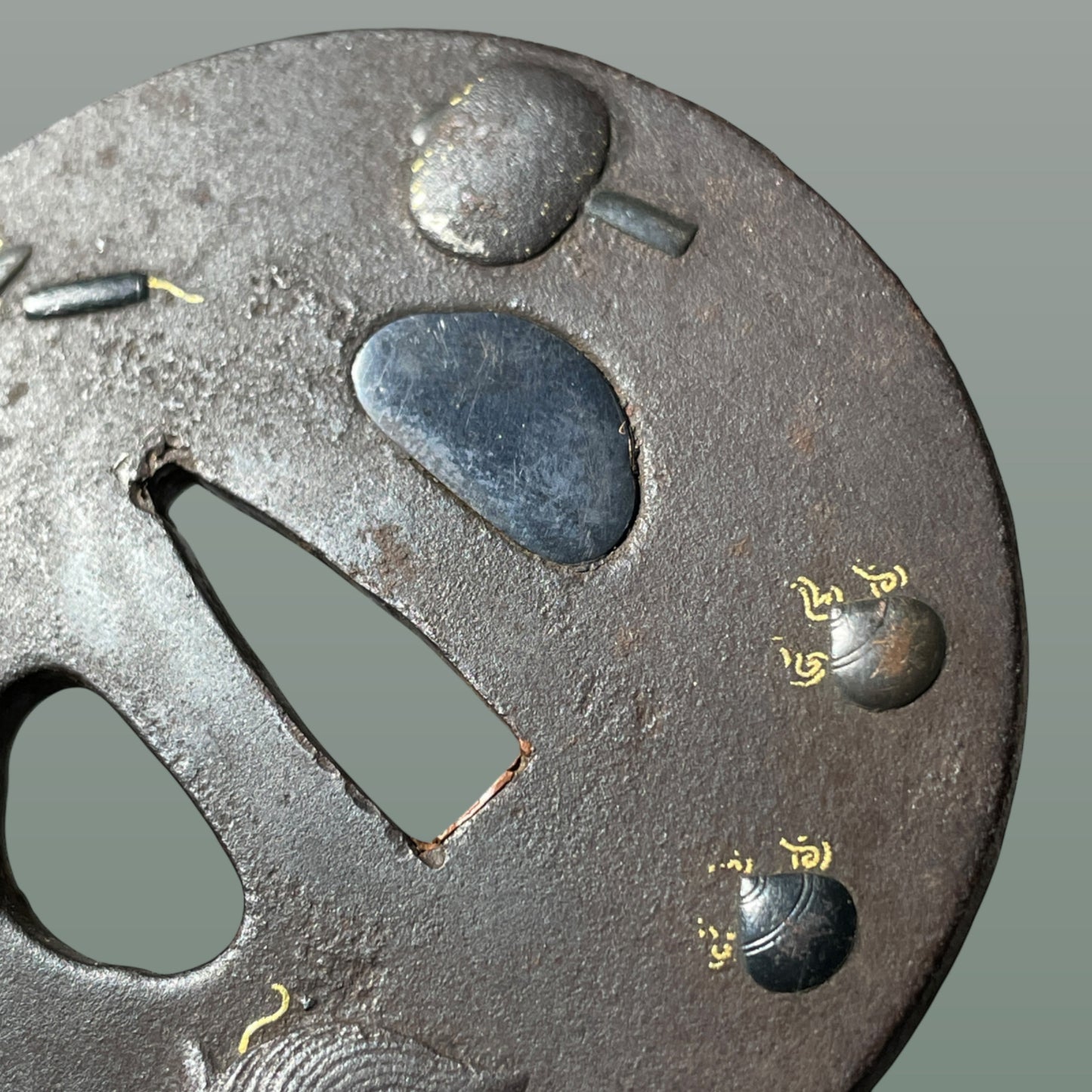 Takarazukushi 宝尽くし TSUBA, Iron back, Edo period, with BOX