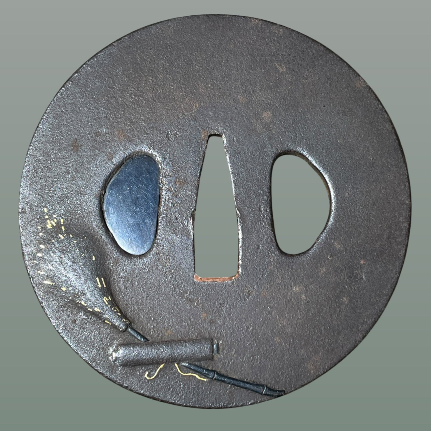 Takarazukushi 宝尽くし TSUBA, Iron back, Edo period, with BOX