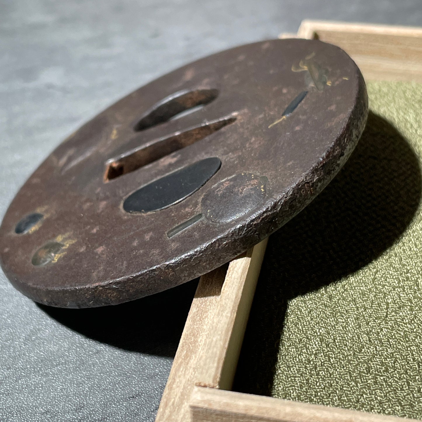 Takarazukushi 宝尽くし TSUBA, Iron back, Edo period, with BOX