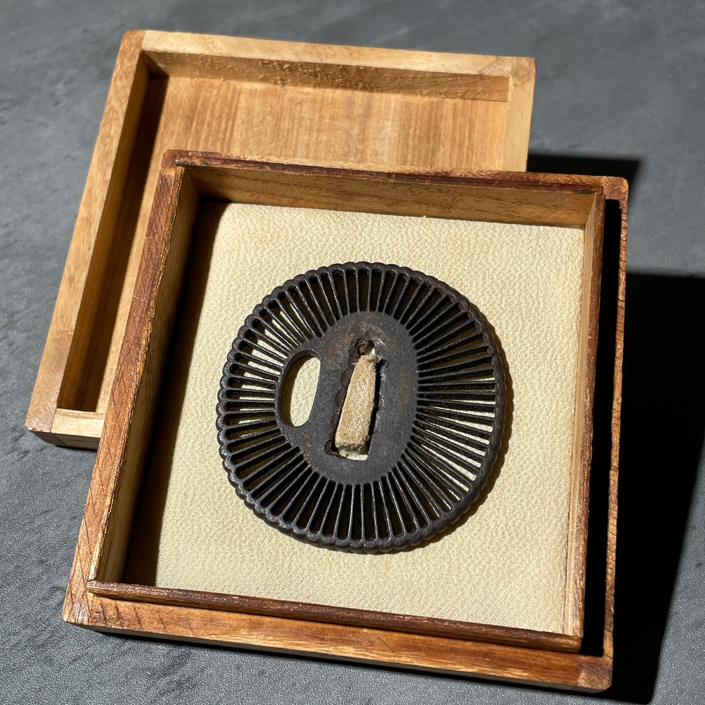 Kyosukashi 京透, Saotome 早乙女 TSUBA, Iron back, Edo period, with BOX