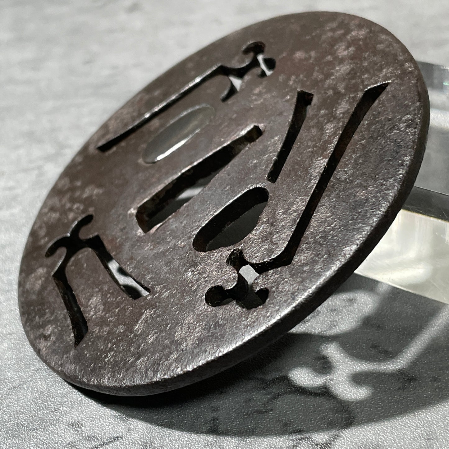 Kotoji 琴柱 TSUBA, Iron back, Edo period, with BOX