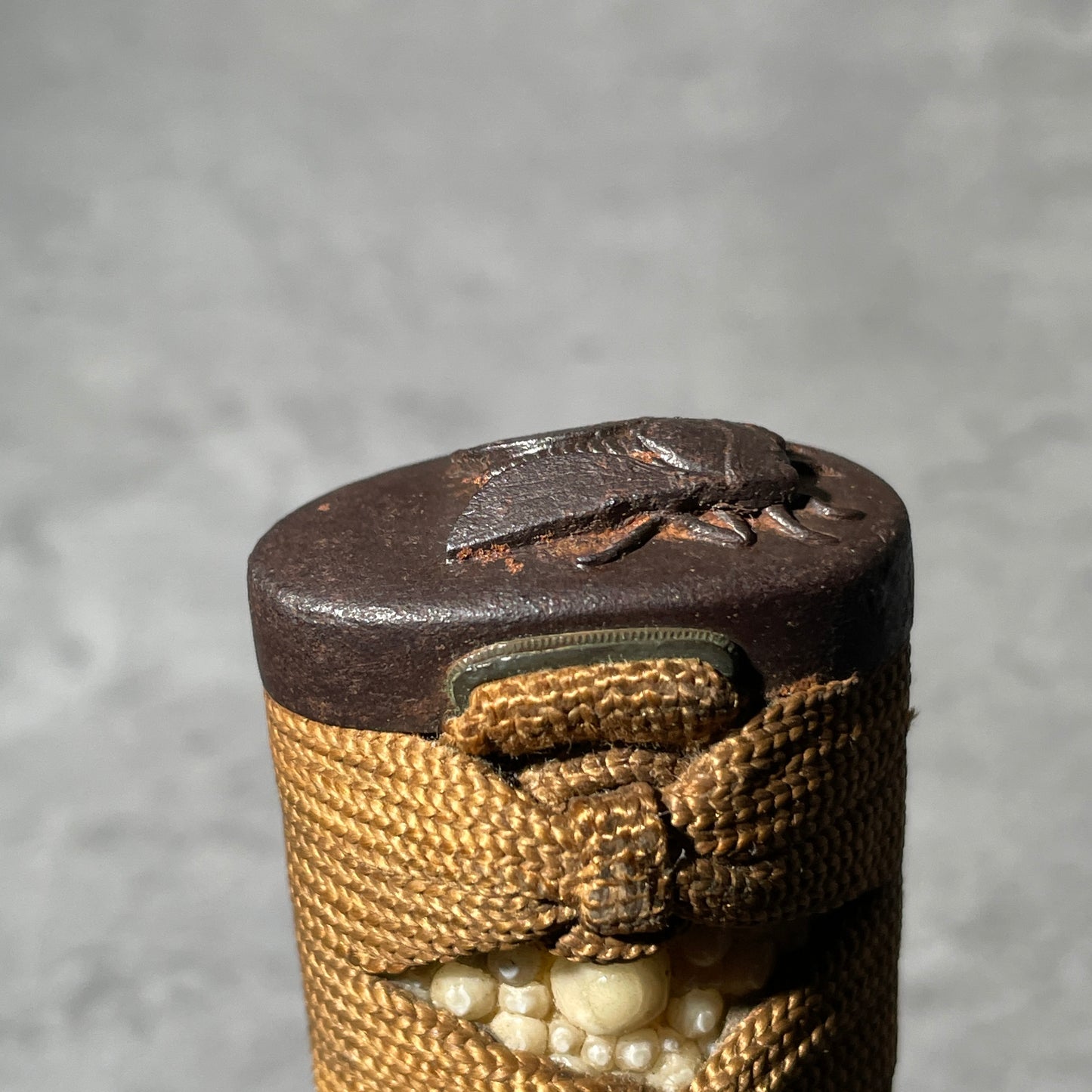 Cicada Kashira Tsukamae 蝉頭柄前 for Wakizashi, Edo period