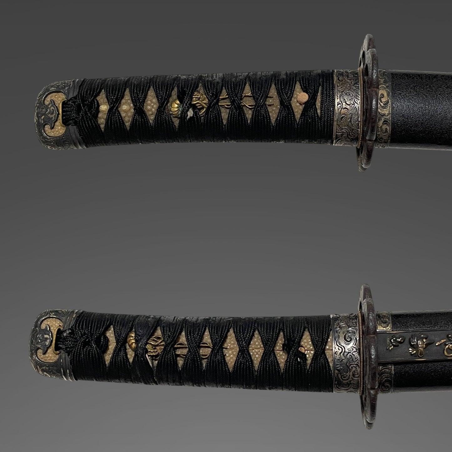 Dragon Fittings, Handachi Koshirae Waizashi, Echizenkoku Shimosaka 越前国下坂 signed