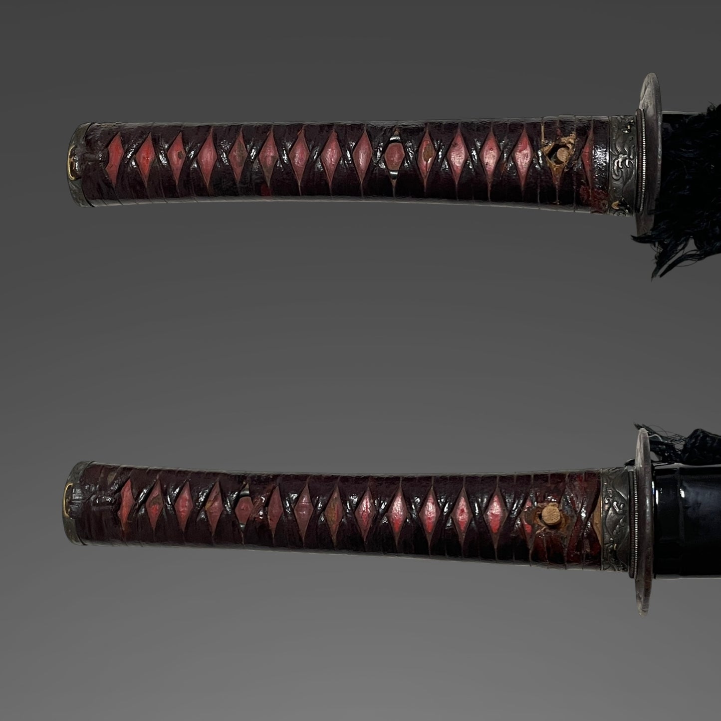 Long Wakizashi, Soebi 添樋, Waterfowl Tsuba, Wave Fuchikashira, Edo period mumei