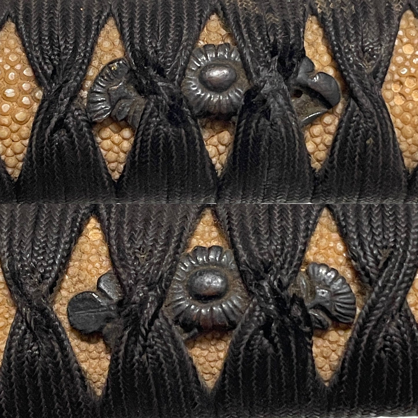 Handachi Koshirae Wakizashi 半太刀拵脇差, Copper Fittings, Tsukimirojin-Tsuba 月見老人鍔