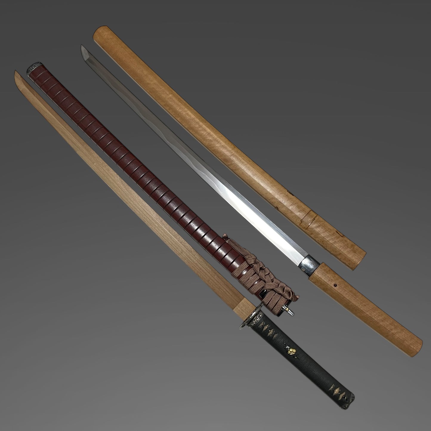 Inrokizamizaya 印籠刻鞘 KATANA, Kanbun-Shinto 寛文新刀, Very wide Blade, with Wari-Kogai