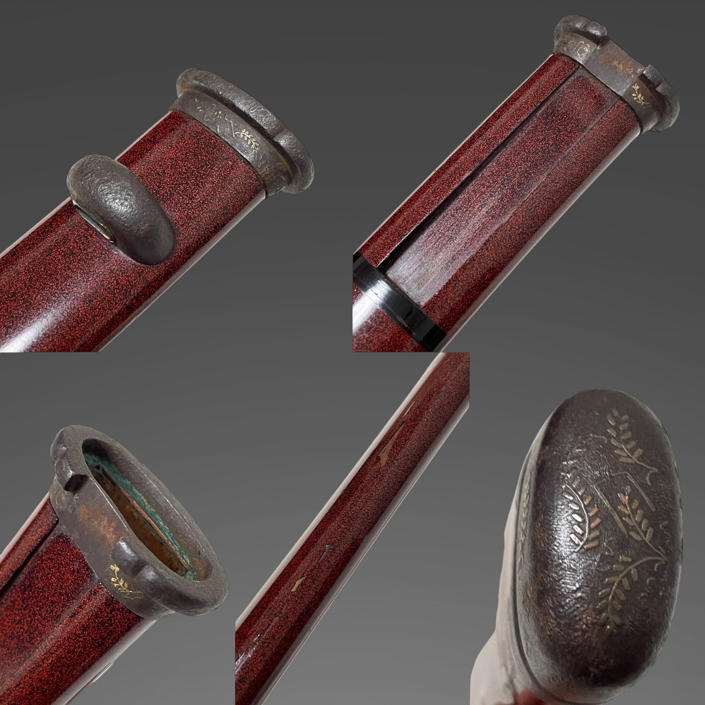 Red TANTO with Kozuka, Iron Fittings, Late Edo period mumei, Bakumatsu era