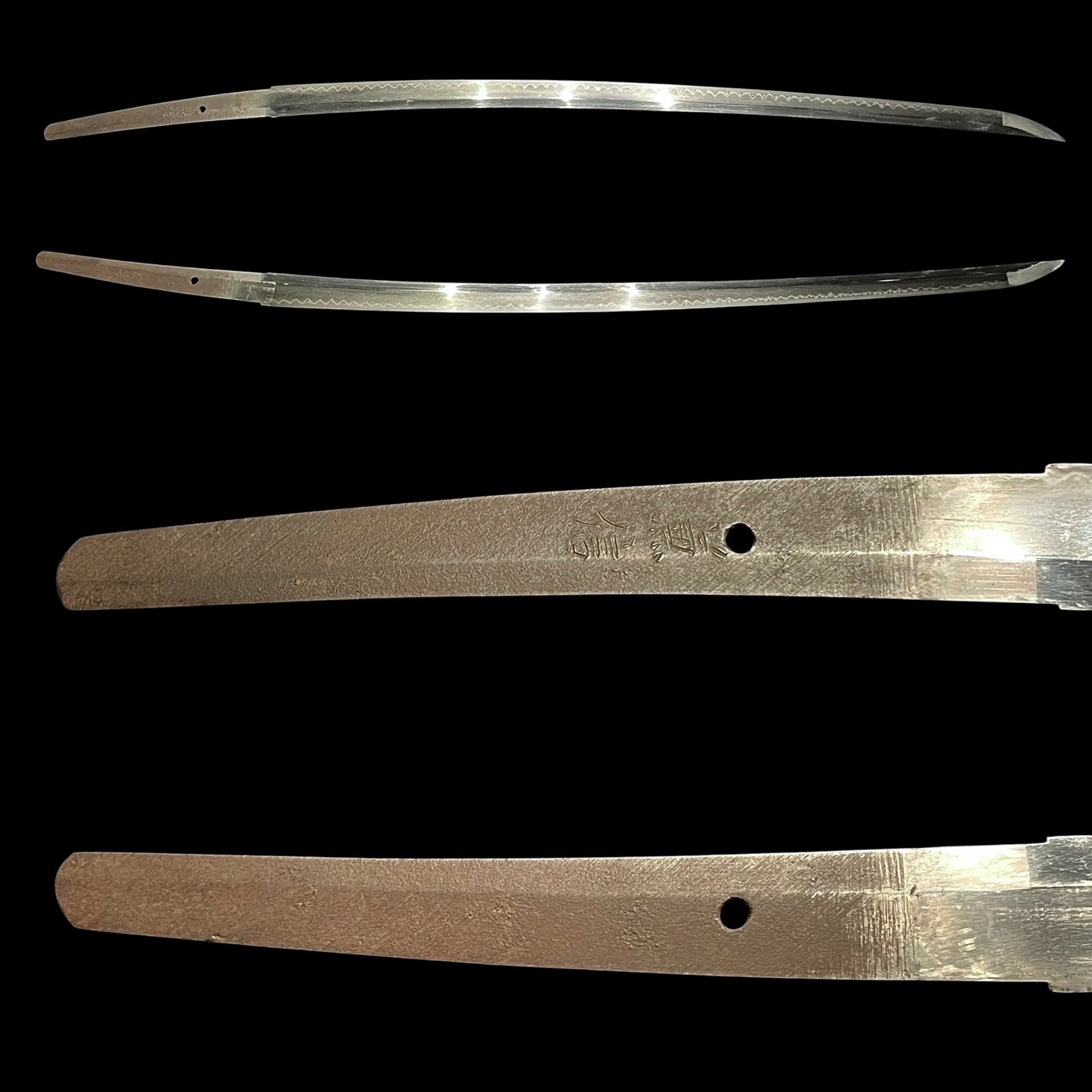 Ookissaki 大切先 KATANA, 兼信 Kanenobu signed, Ebisaya 海老鞘, Oohadamono 大肌物, Late Edo