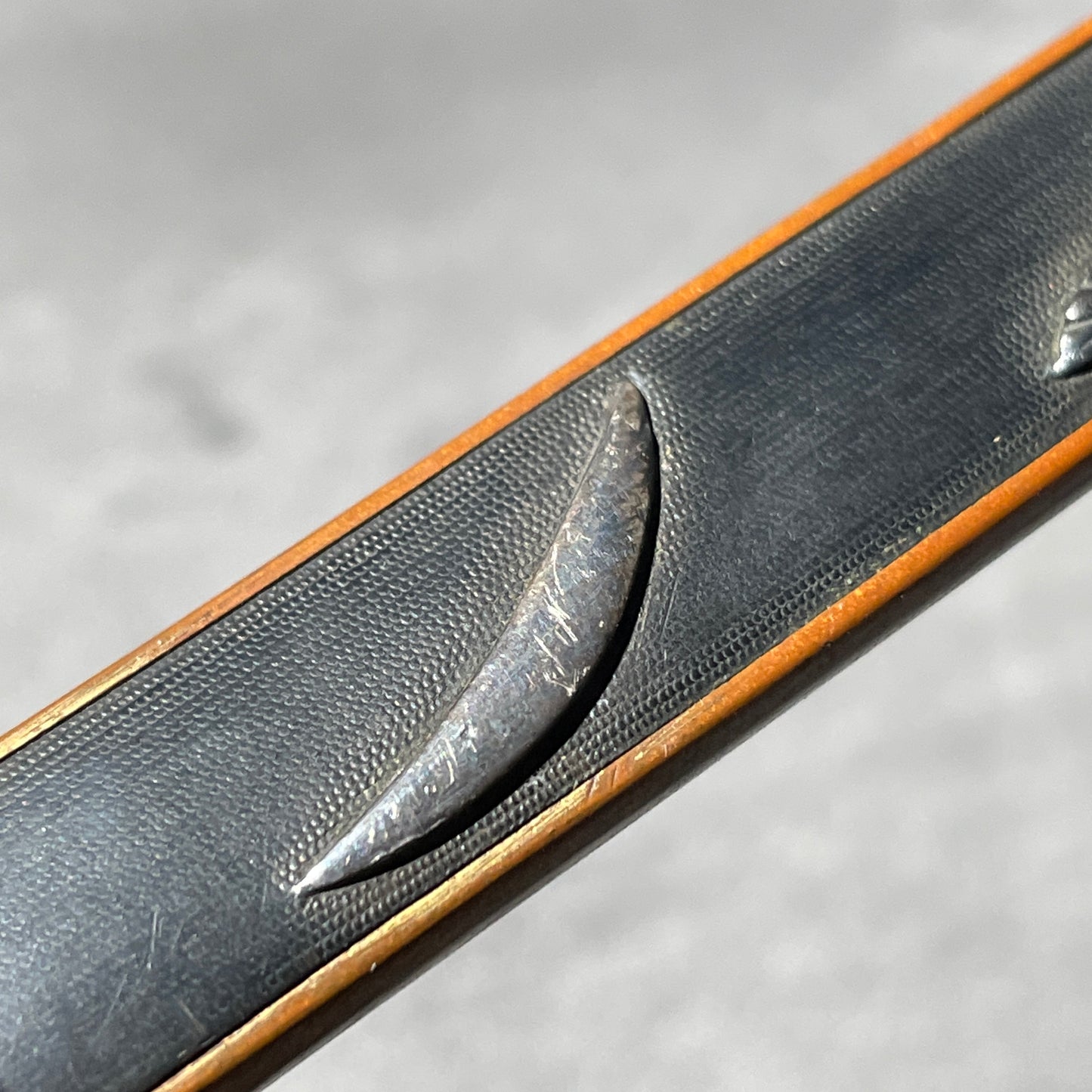 Crescent moon and Pine Kozuka 三日月松図小柄, Shakudo back, Edo period