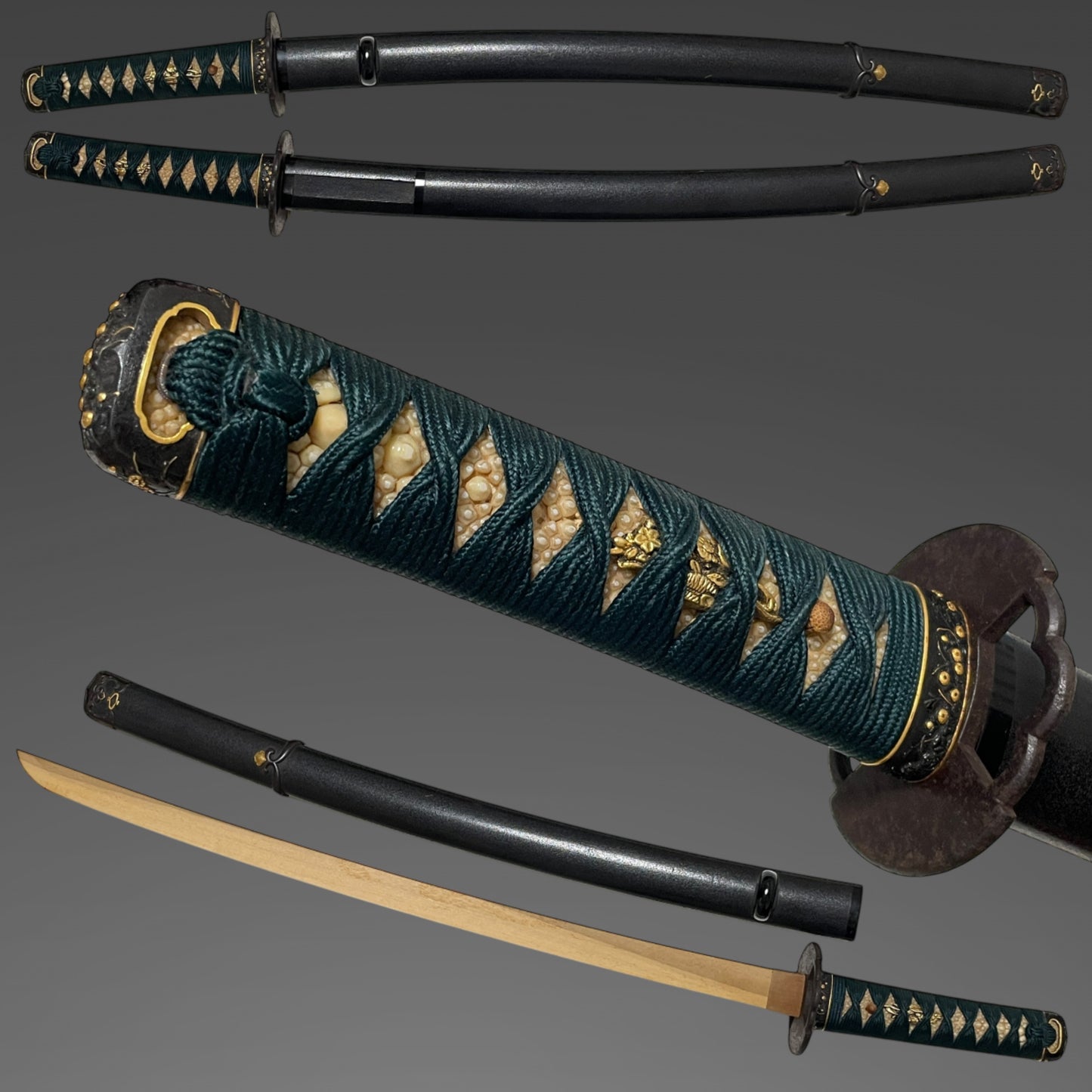 Handachi-Koshirae 半太刀拵, Kofuju Naminobu 江府住並信 signed Tsuba, Edo period