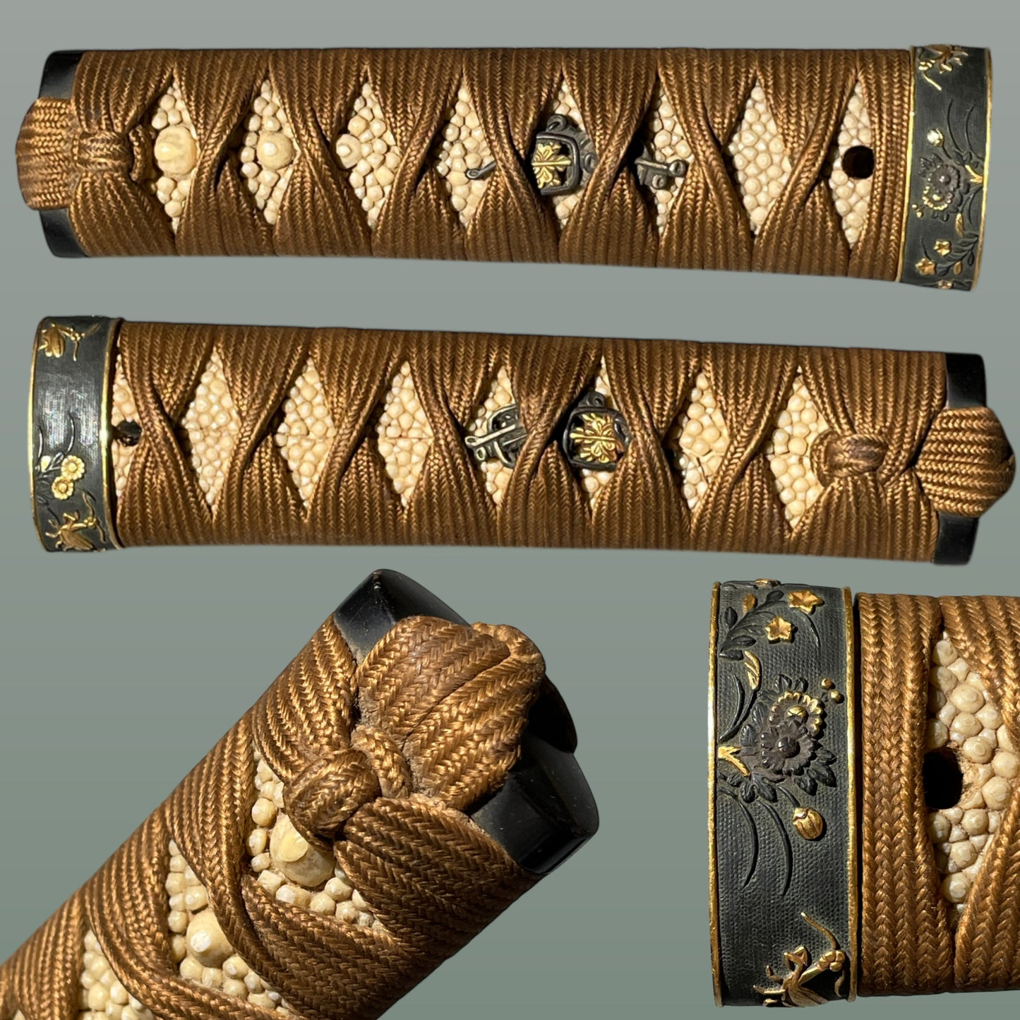 Tsukamae 柄前 for Tanto, 蟷螂縁 Mantis Fuchi