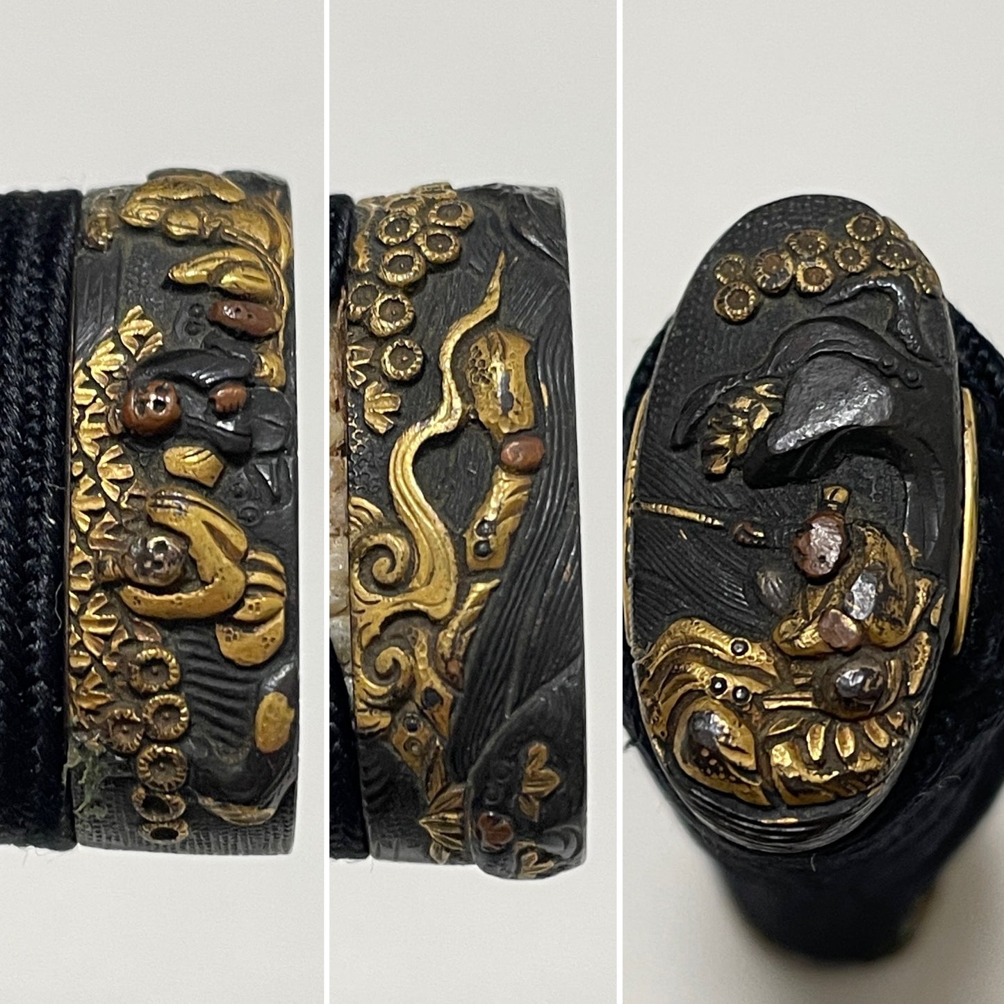 Omeshi-Koshirae 御召拵 For Wakizashi, Mogarashi nyudo Soten 藻柄子入道宗典 signed Fuchi