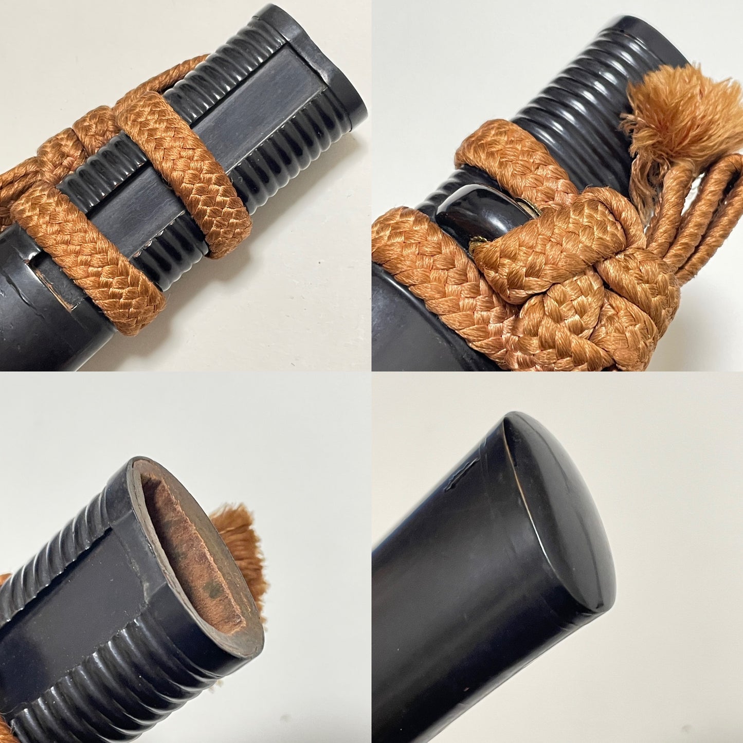 Dragon Fittings 龍一作 Koshirae For Wakizashi, 腰刻黒鞘脇指拵, Edo period, NBTHK Certificate