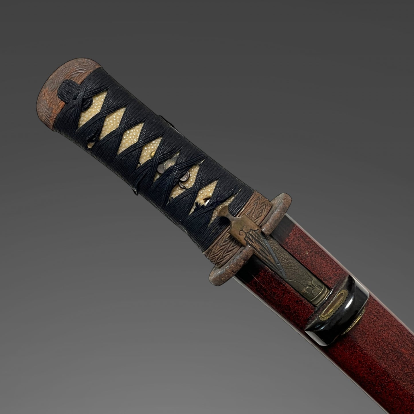 Red Matsushiro Koshirae 松代拵 For TANTO, with Kozuka Kogai, Edo period