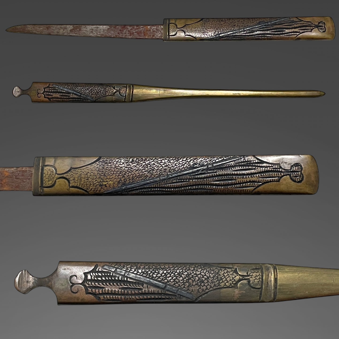 Red Matsushiro Koshirae 松代拵 For TANTO, with Kozuka Kogai, Edo period