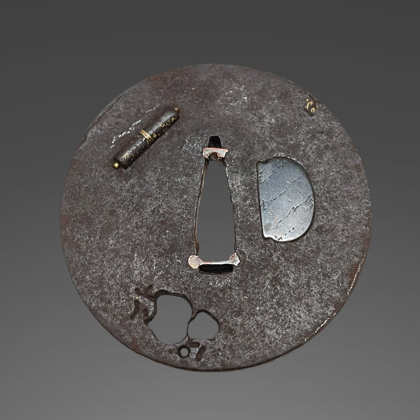 Long Wakizashi Koshirae, Makimono 巻物 Tsuba,  Plum Fuchikashira, Edo period