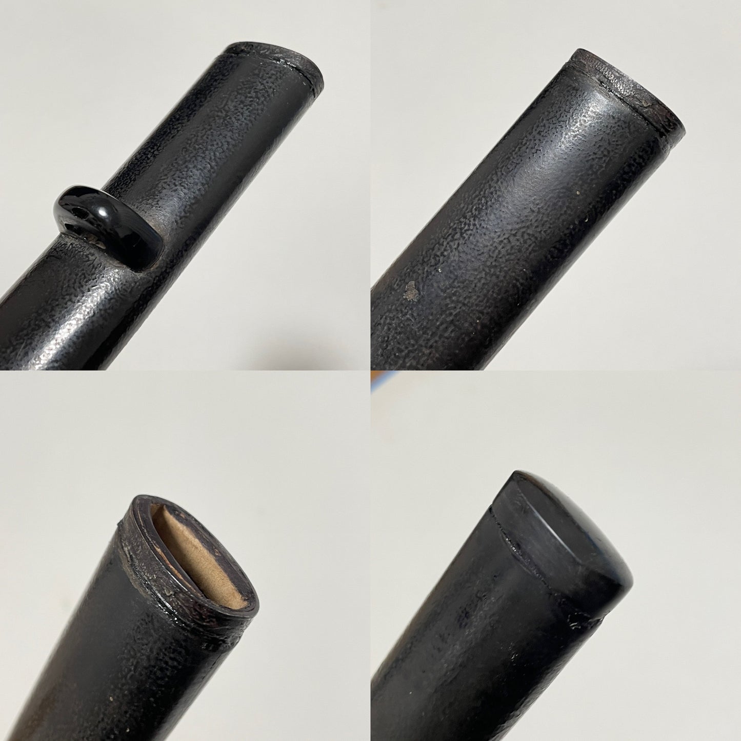 Black KATANA Koshirae, Kitae-Tsuba 鍛鍔, Kawamaki-Tsuka 革巻柄, Edo period