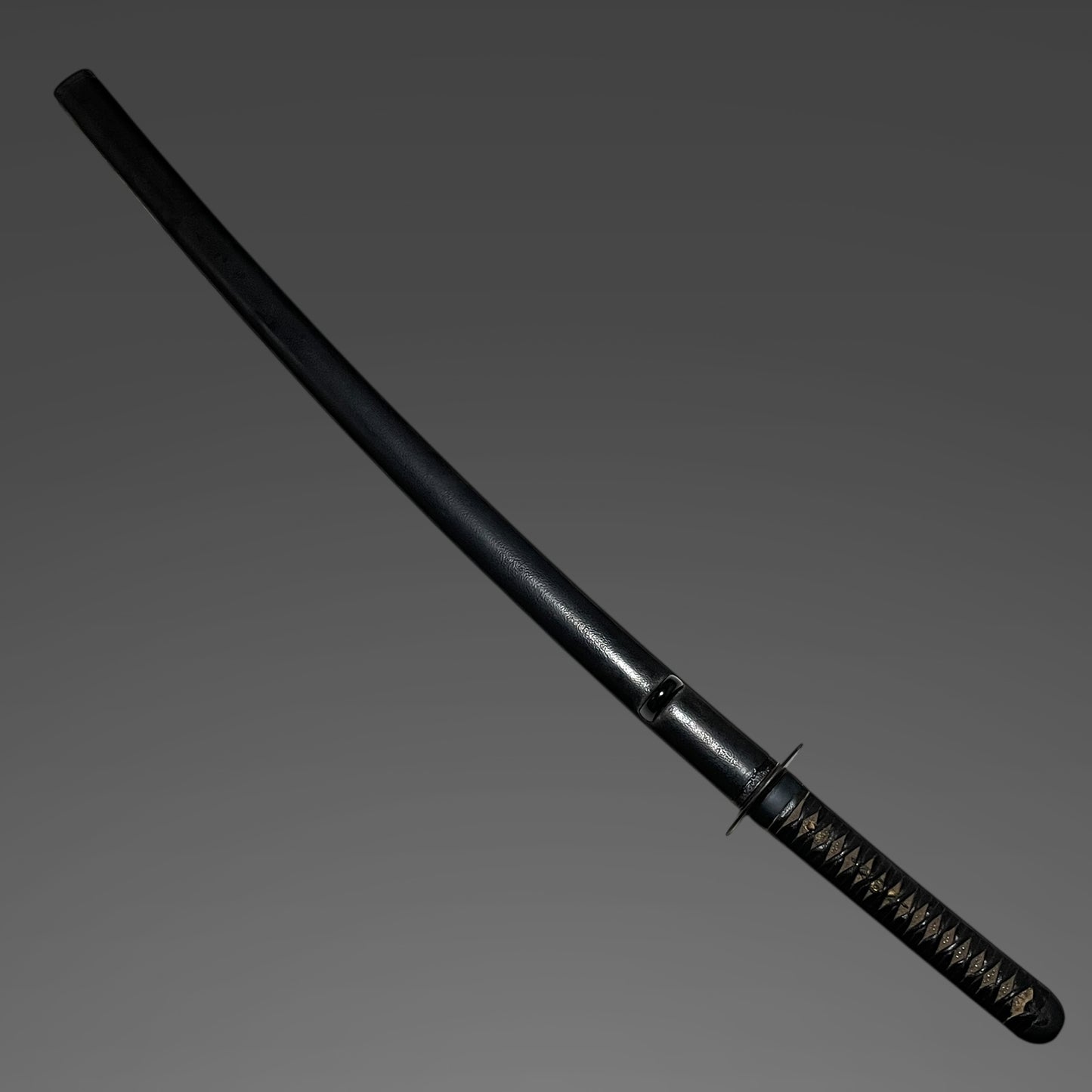 Black KATANA Koshirae, Kitae-Tsuba 鍛鍔, Kawamaki-Tsuka 革巻柄, Edo period