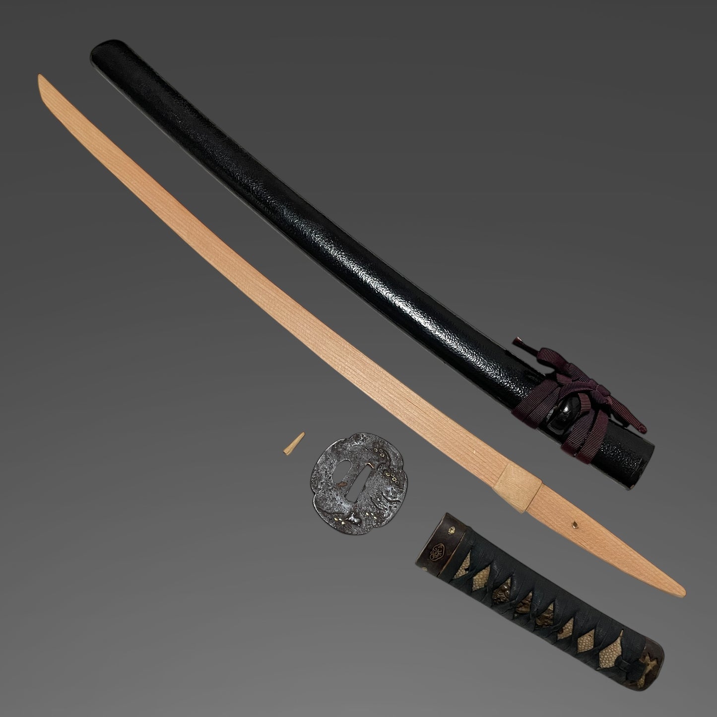 Dragon Menuki Koshirae For WAKIZASHI, Thick Fuchi, Edo period