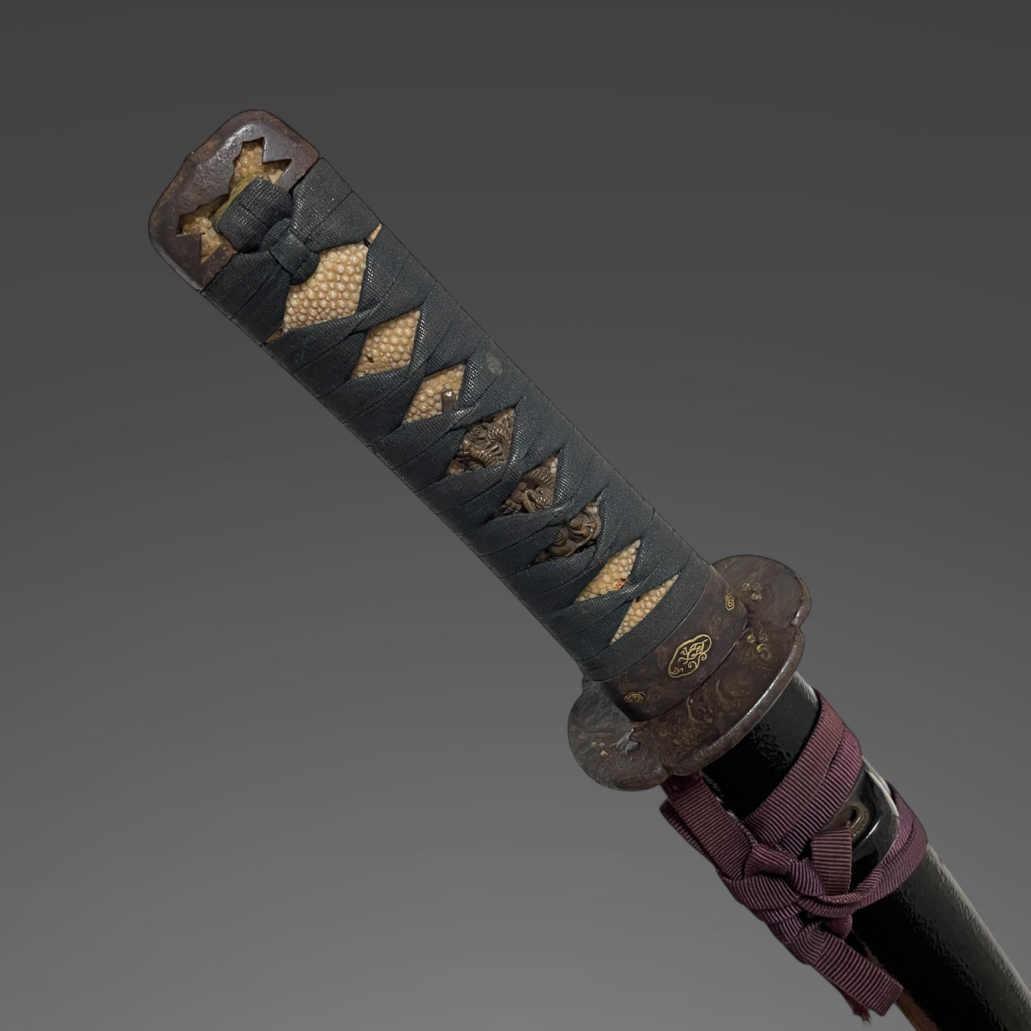 Dragon Menuki Koshirae For WAKIZASHI, Thick Fuchi, Edo period