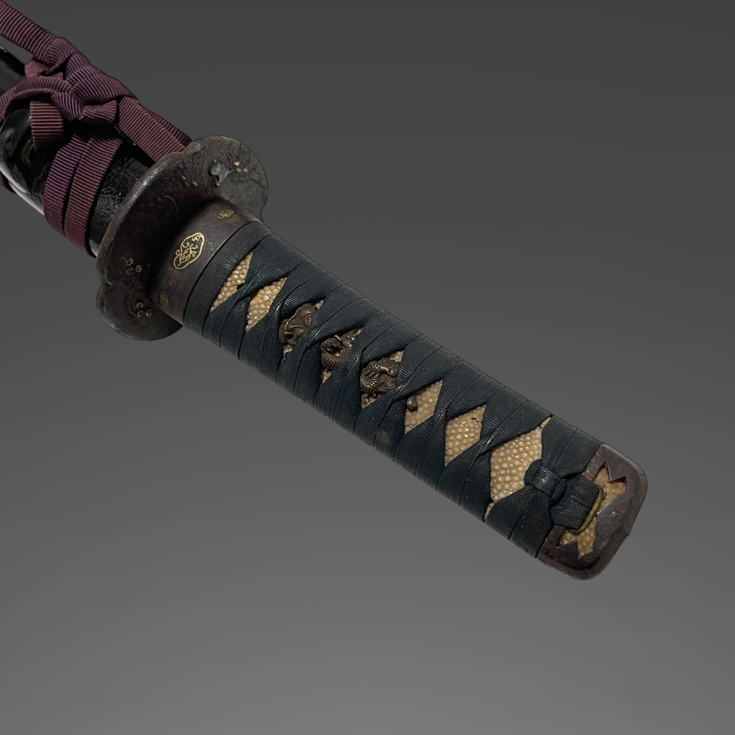 Dragon Menuki Koshirae For WAKIZASHI, Thick Fuchi, Edo period