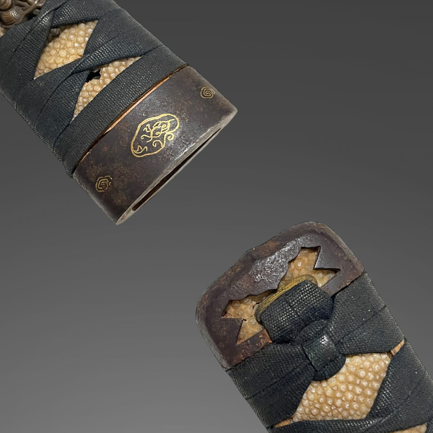 Dragon Menuki Koshirae For WAKIZASHI, Thick Fuchi, Edo period