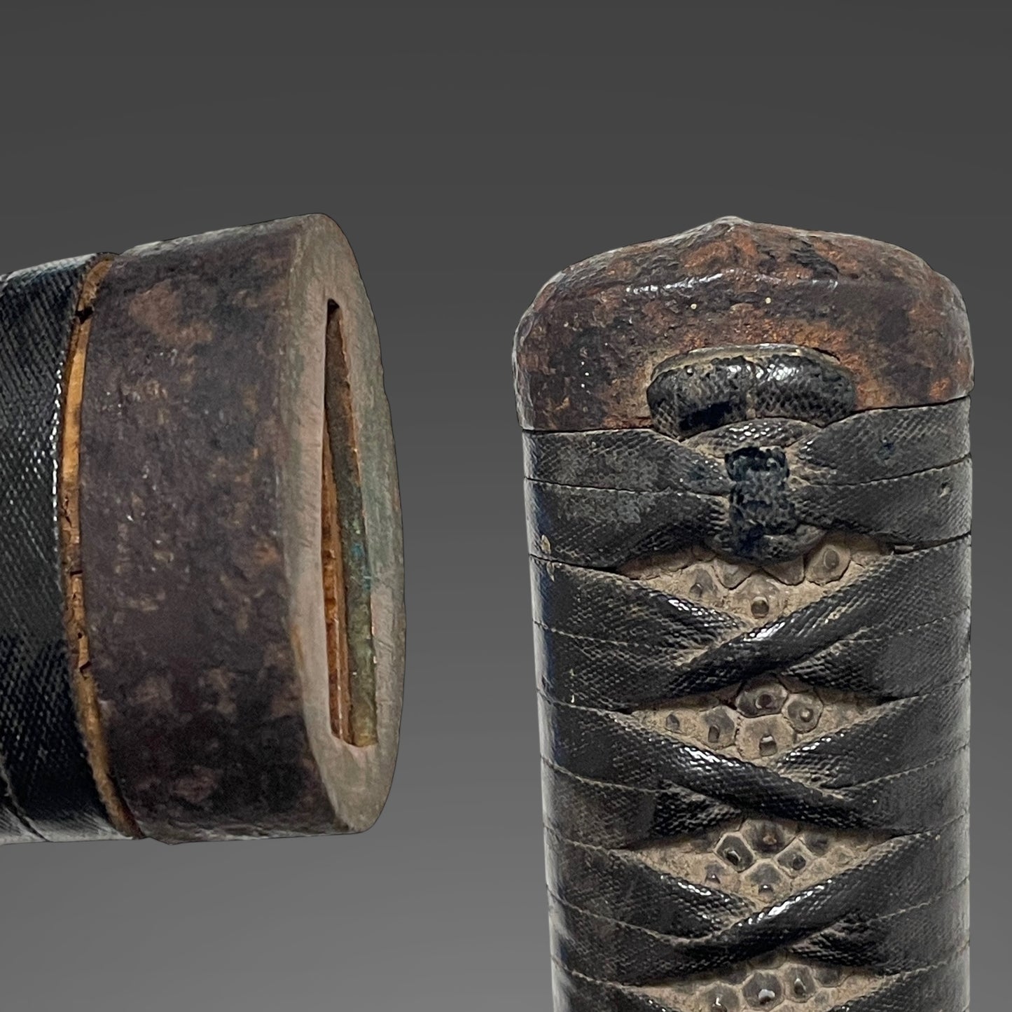 Handachi Koshirae 半太刀拵, Kyosukashi-Tsuba 京透鍔, Iron Fittings, Edo period