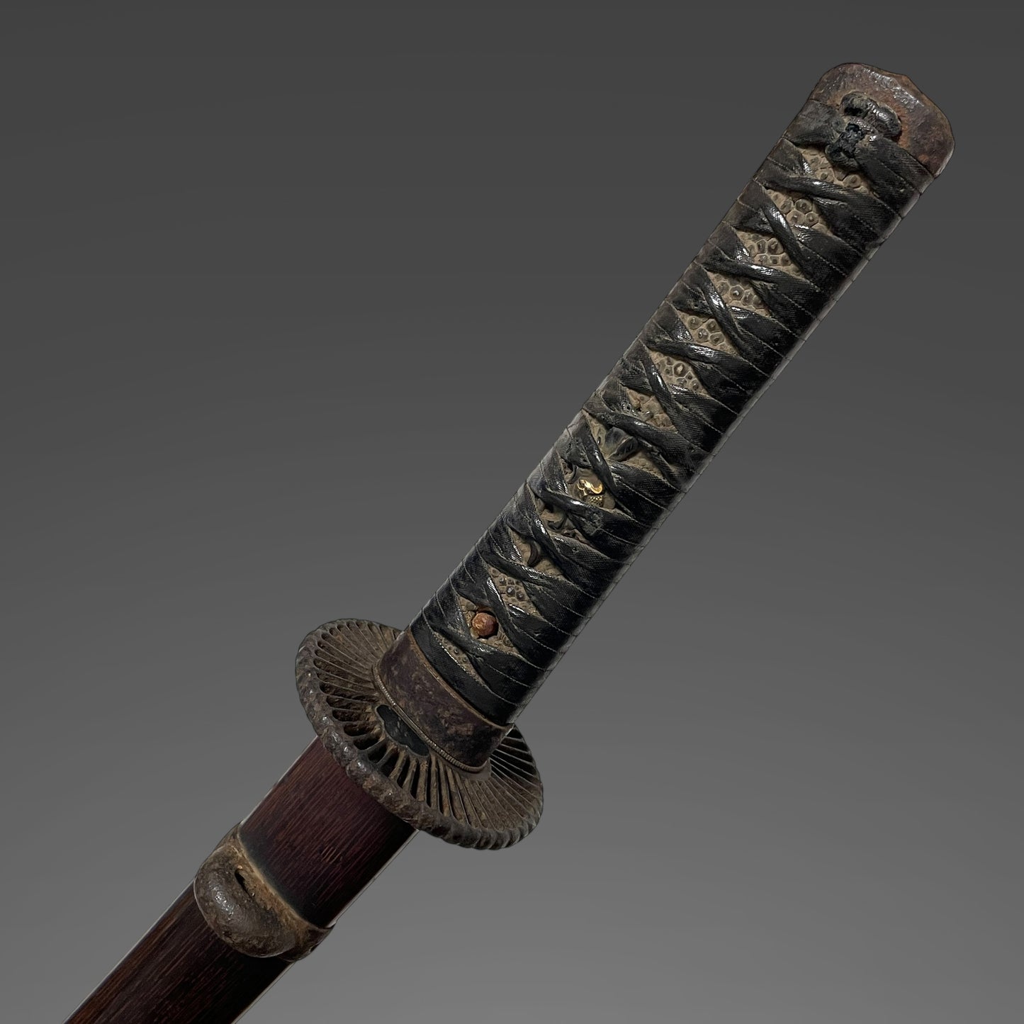 Handachi Koshirae 半太刀拵, Kyosukashi-Tsuba 京透鍔, Iron Fittings, Edo period