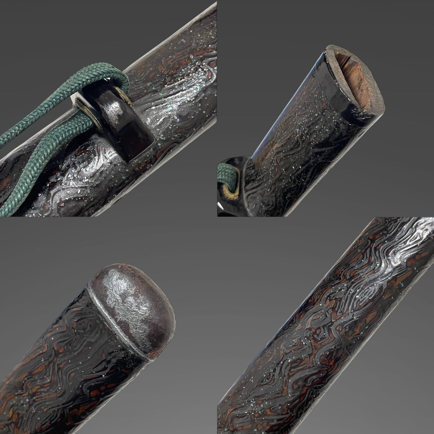 Kawarinuri-Saya 変塗鞘Wakizashi Koshirae, Soroikanagu 揃金具, Edo period