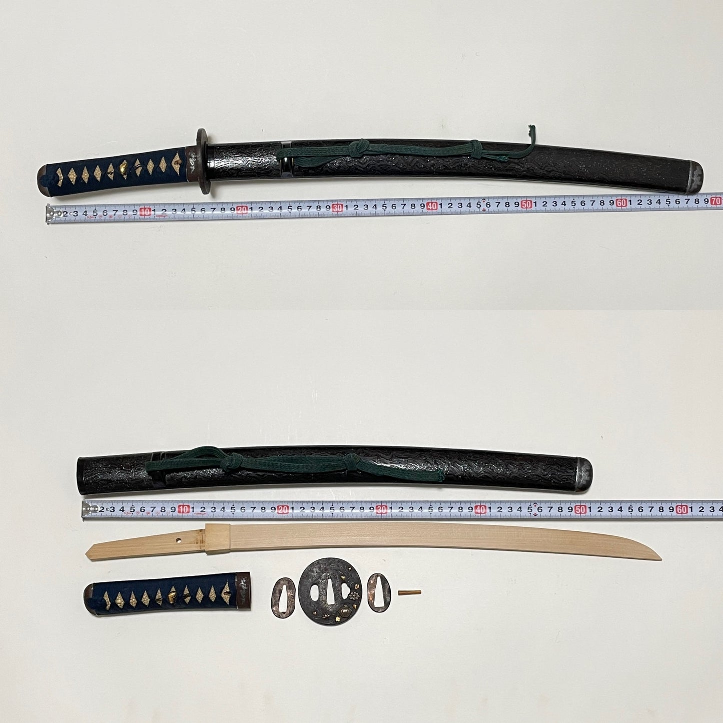Kawarinuri-Saya 変塗鞘Wakizashi Koshirae, Soroikanagu 揃金具, Edo period