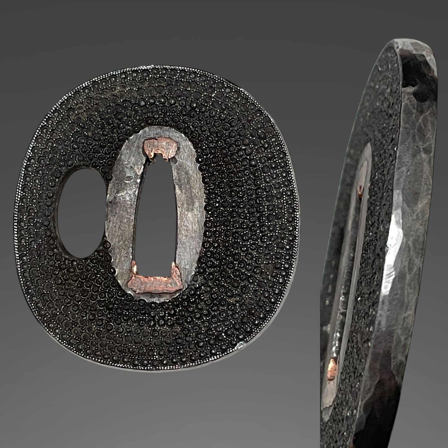 Red Wakizashi Koshirae, Shishi Fuchikashira 獅子縁頭, Edo period