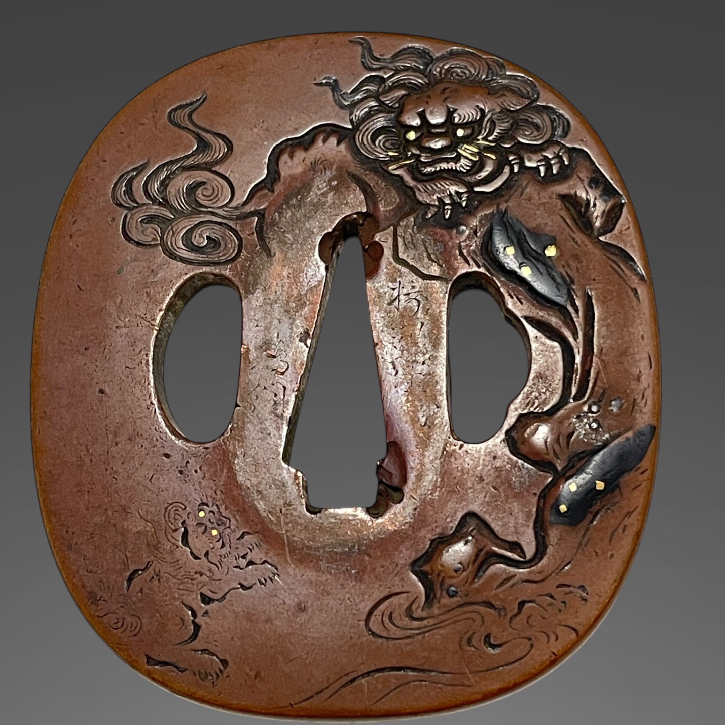 Rayskin Scabbard 鮫皮研出鞘 Koshirae for Wakizashi,  Copper Tsuba, with Kozuka