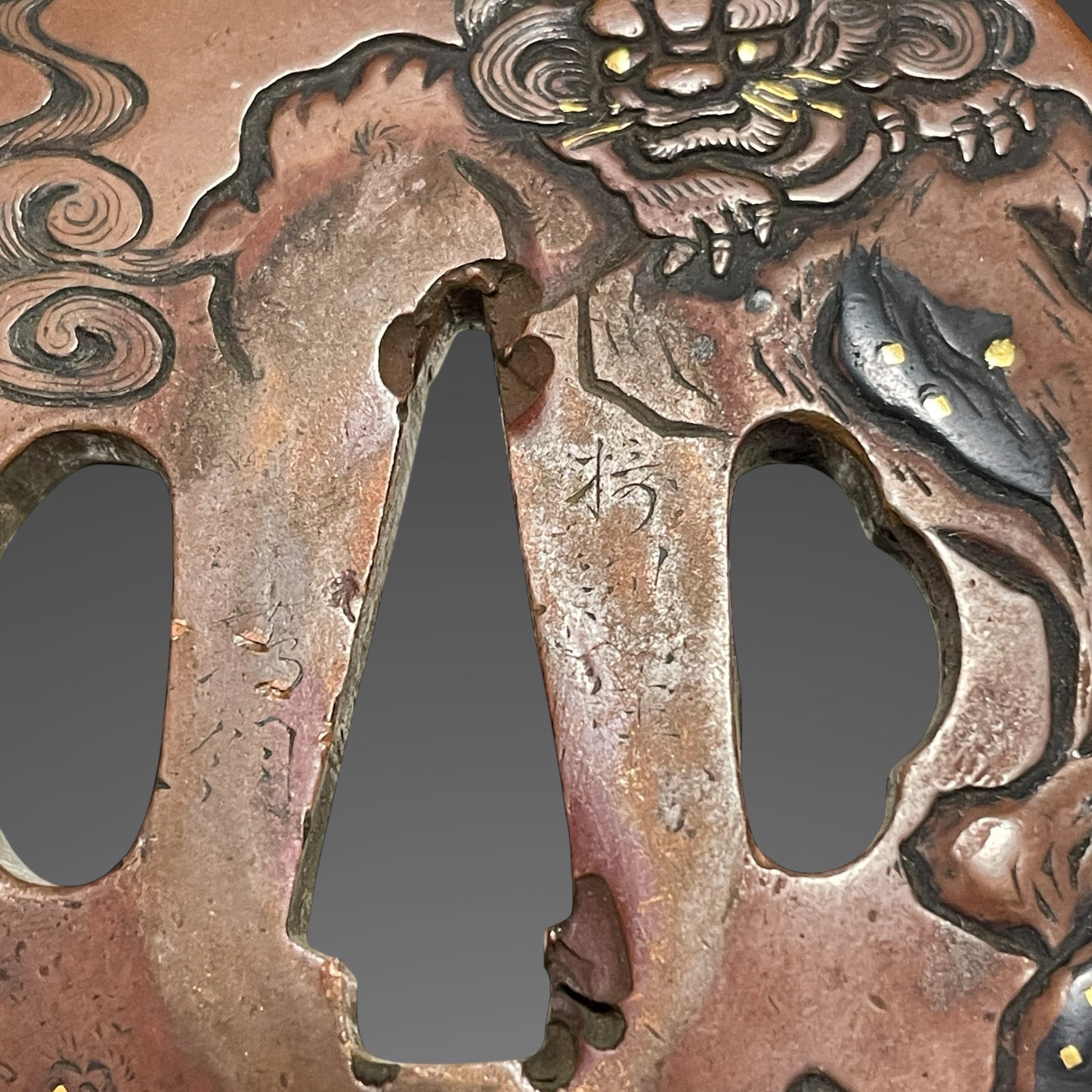 Rayskin Scabbard 鮫皮研出鞘 Koshirae for Wakizashi,  Copper Tsuba, with Kozuka