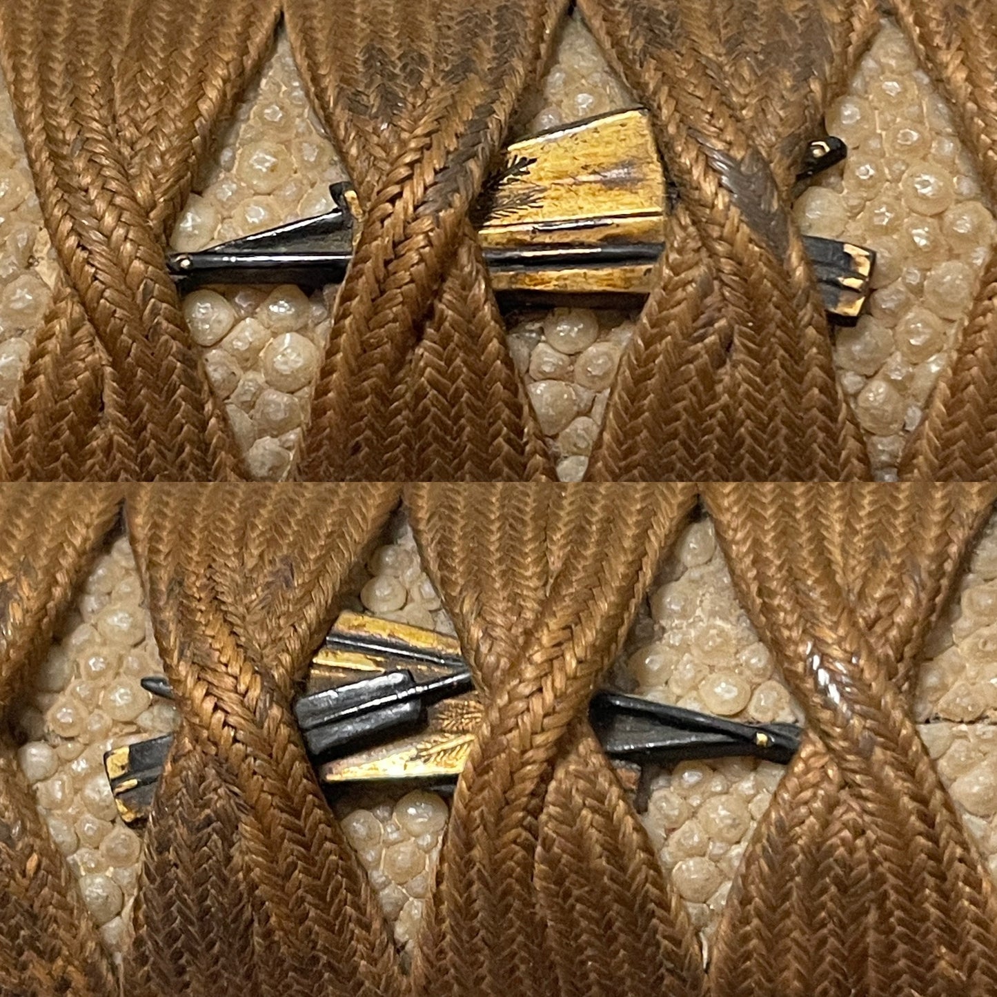 Antique Koshirae for Wakizashi, Bagu Tsuba, Plum Fuchikashira, Edo period