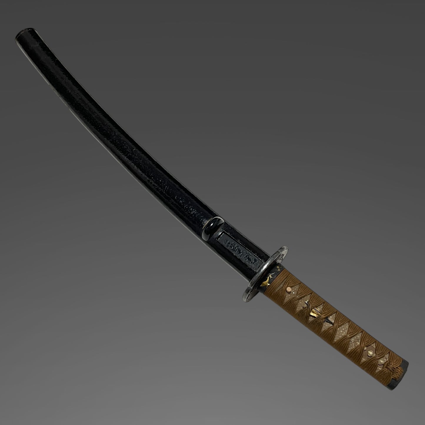 Antique Koshirae for Wakizashi, Bagu Tsuba, Plum Fuchikashira, Edo period